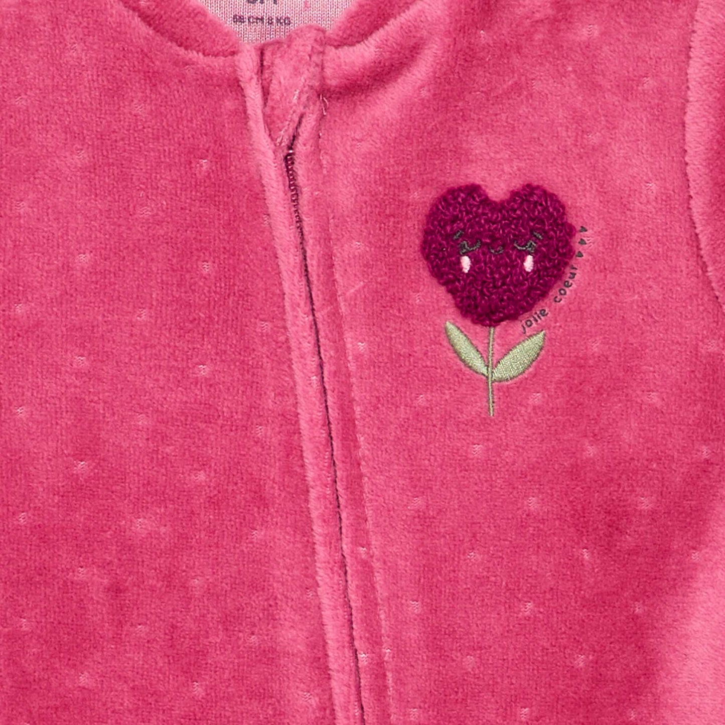 Pyjama dors bien en velours FUCHSIA