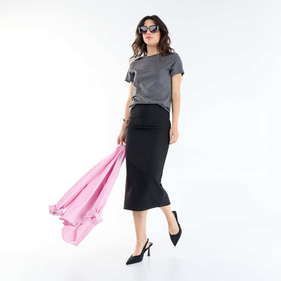 Jupe midi forme crayon NOIR