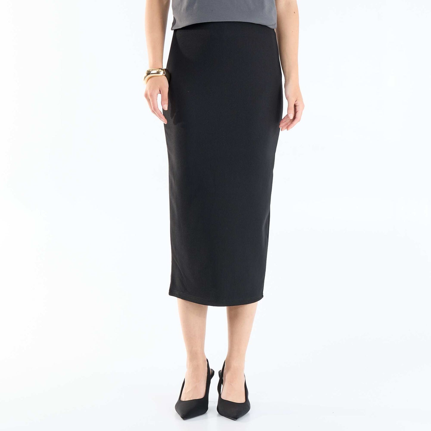 Jupe midi forme crayon NOIR