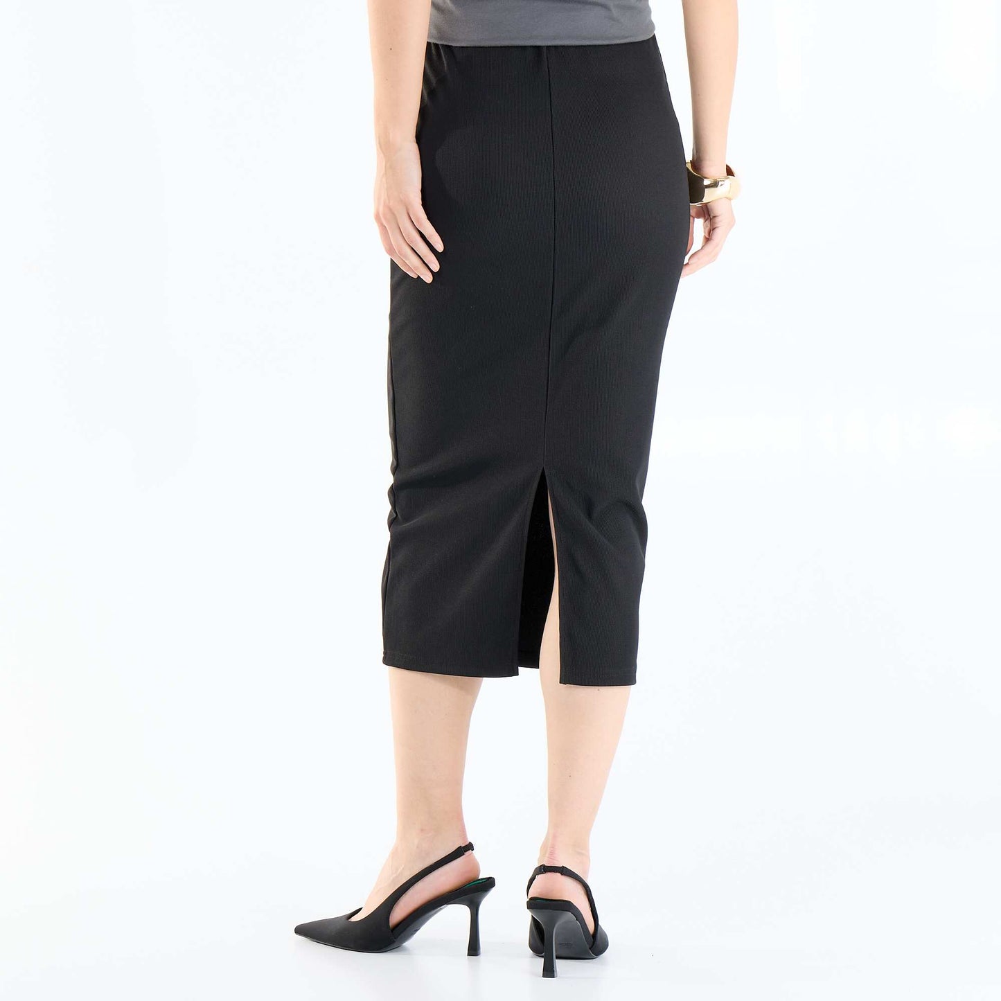 Jupe midi forme crayon NOIR
