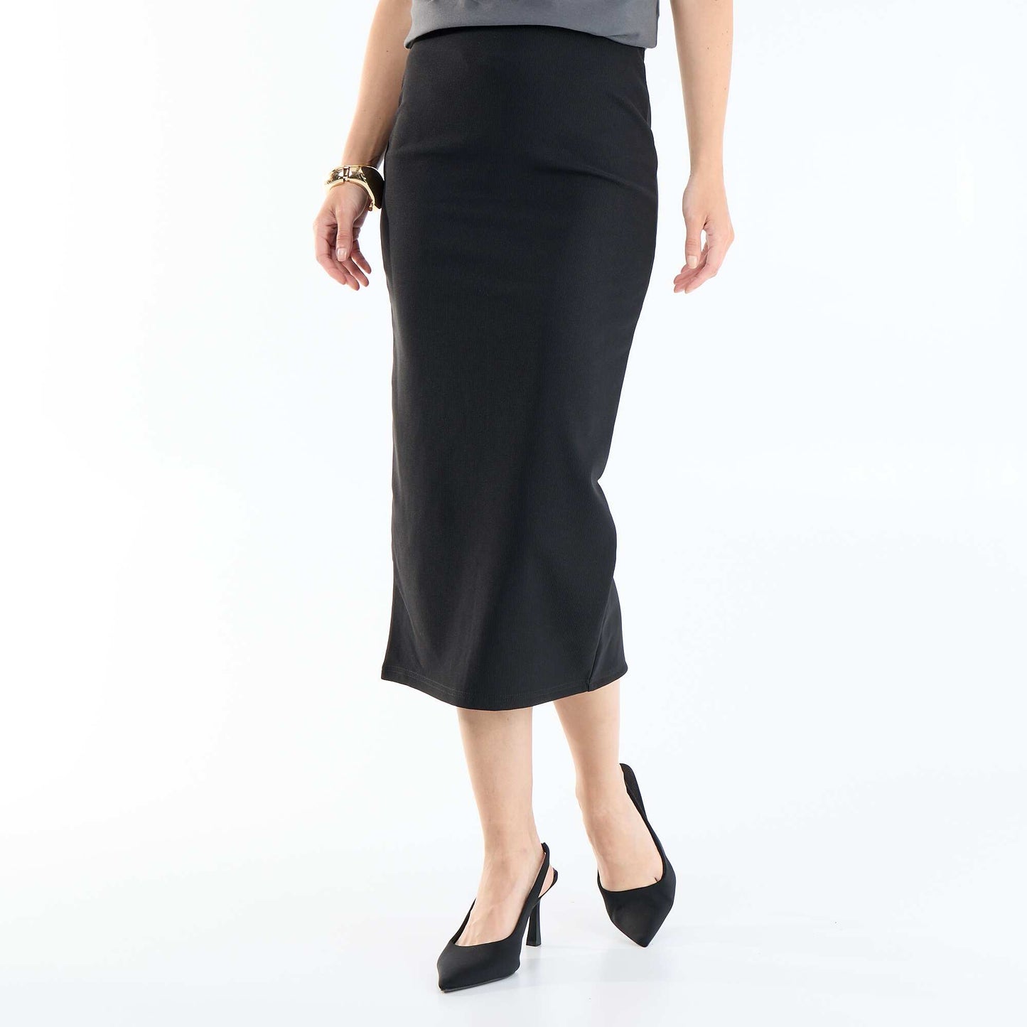 Jupe midi forme crayon NOIR