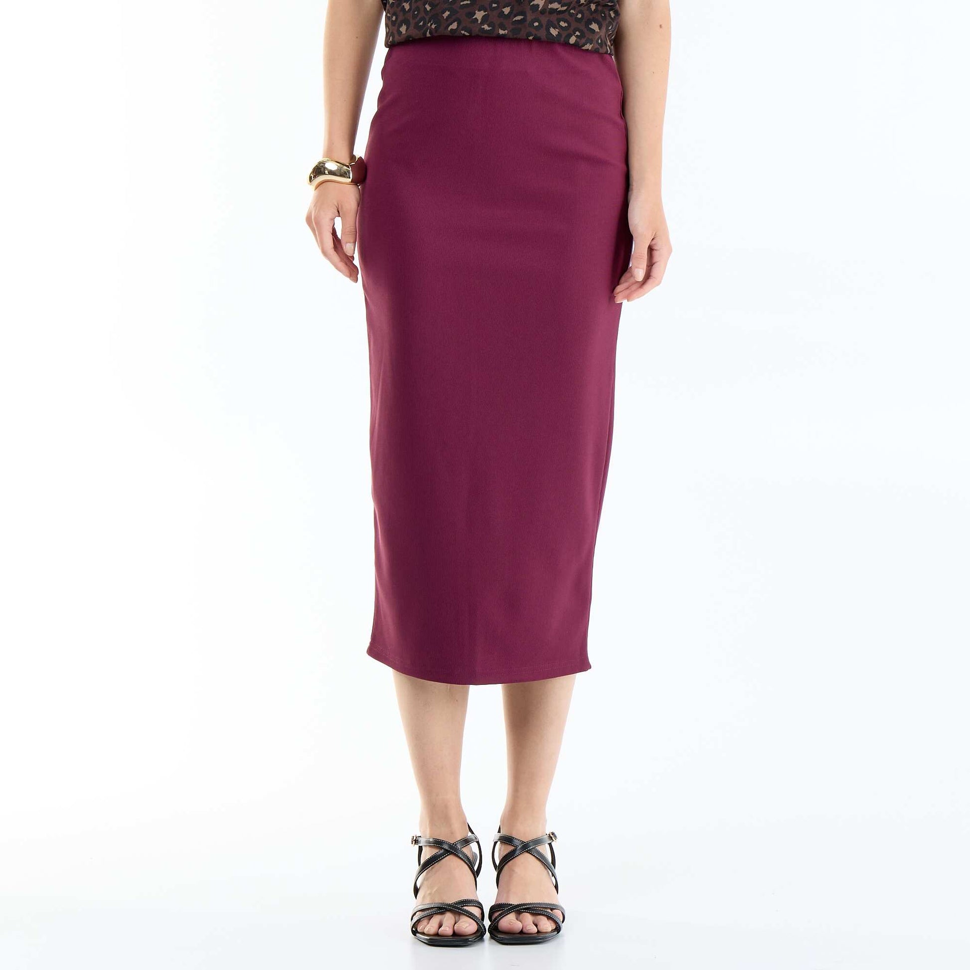 Jupe midi forme crayon ROSE