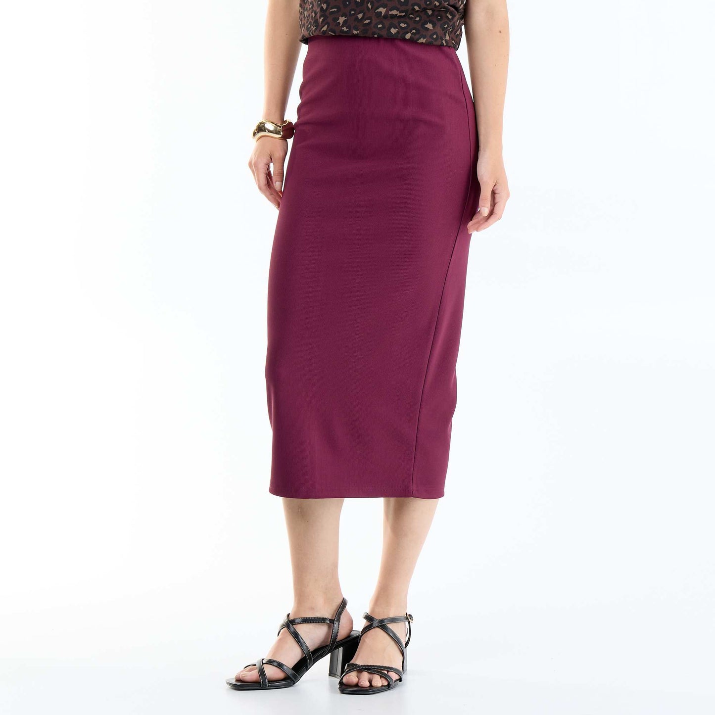 Jupe midi forme crayon ROSE