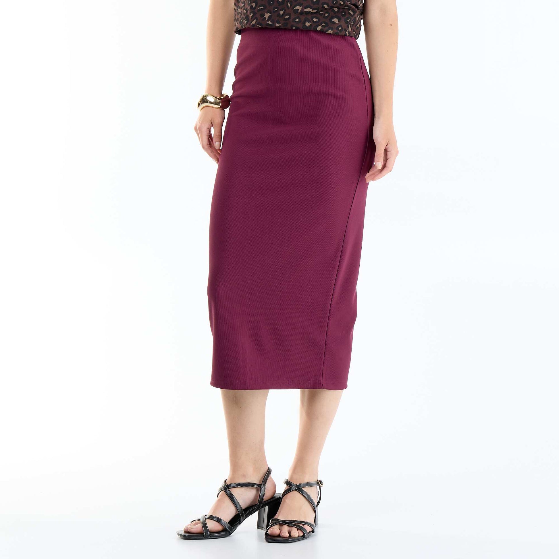 Jupe midi forme crayon ROSE