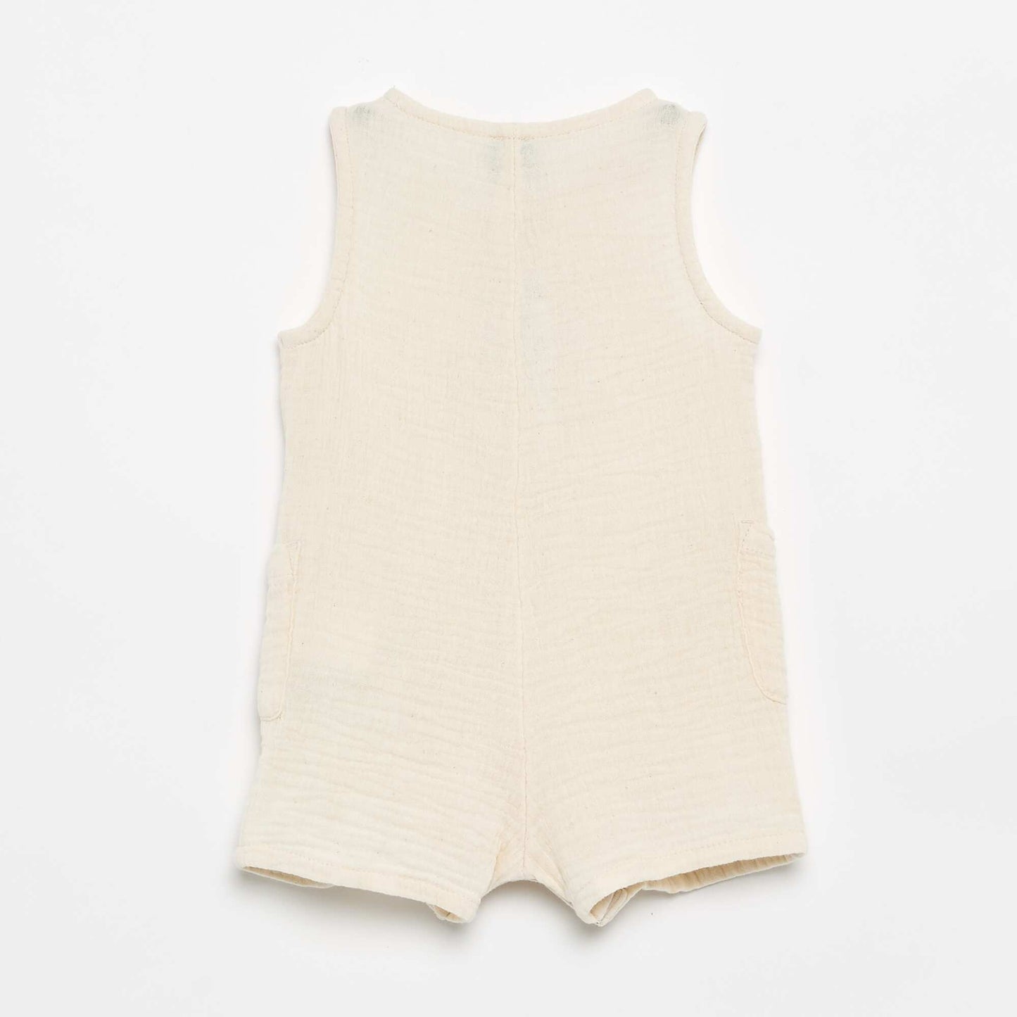 Barboteuse sans manches en gaze de coton BEIGE