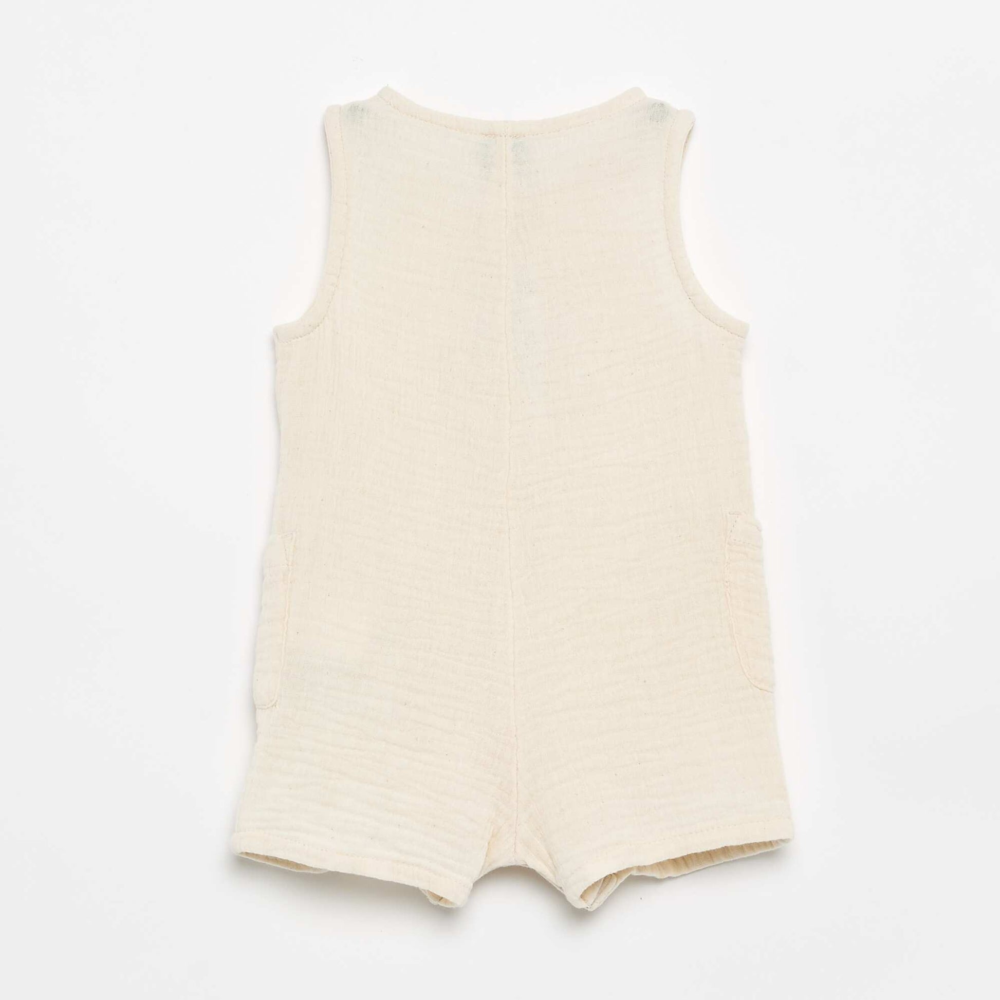 Barboteuse sans manches en gaze de coton BEIGE