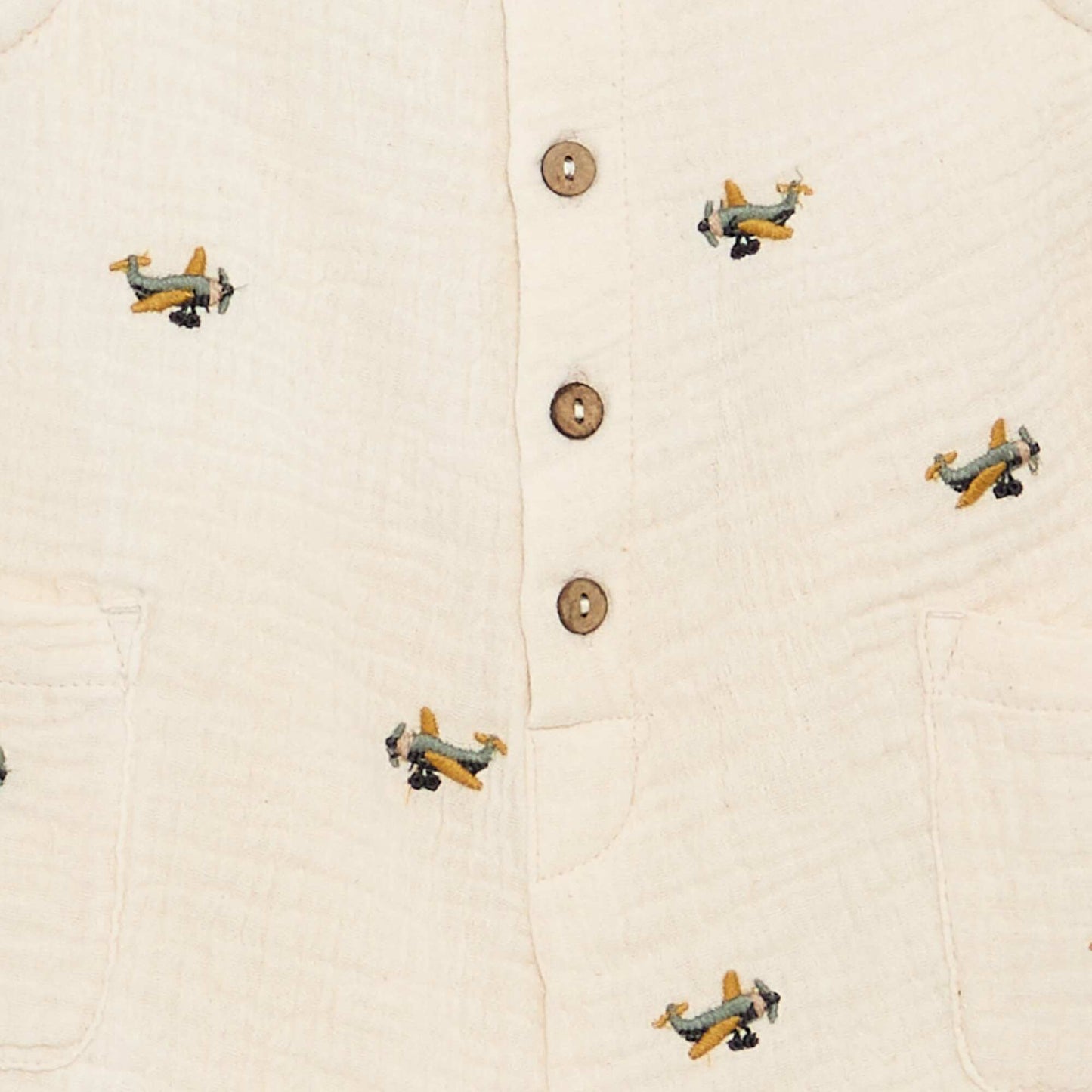 Barboteuse sans manches en gaze de coton BEIGE
