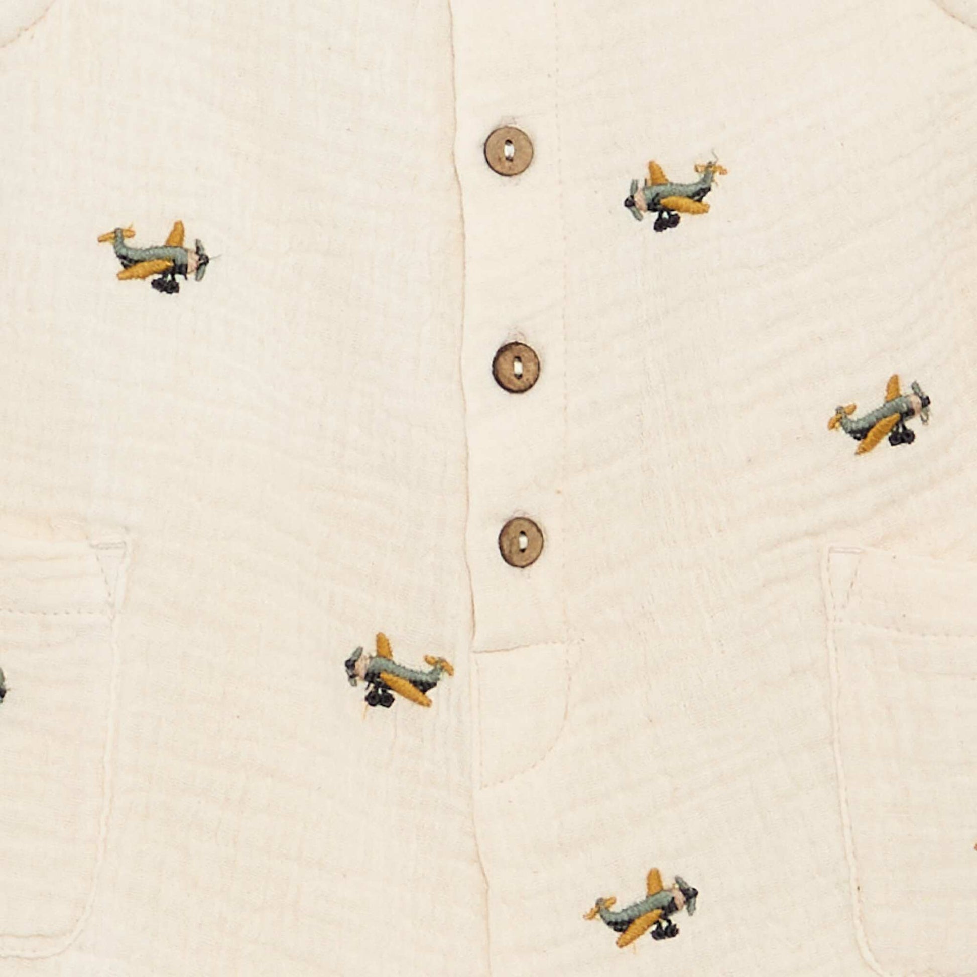 Barboteuse sans manches en gaze de coton BEIGE