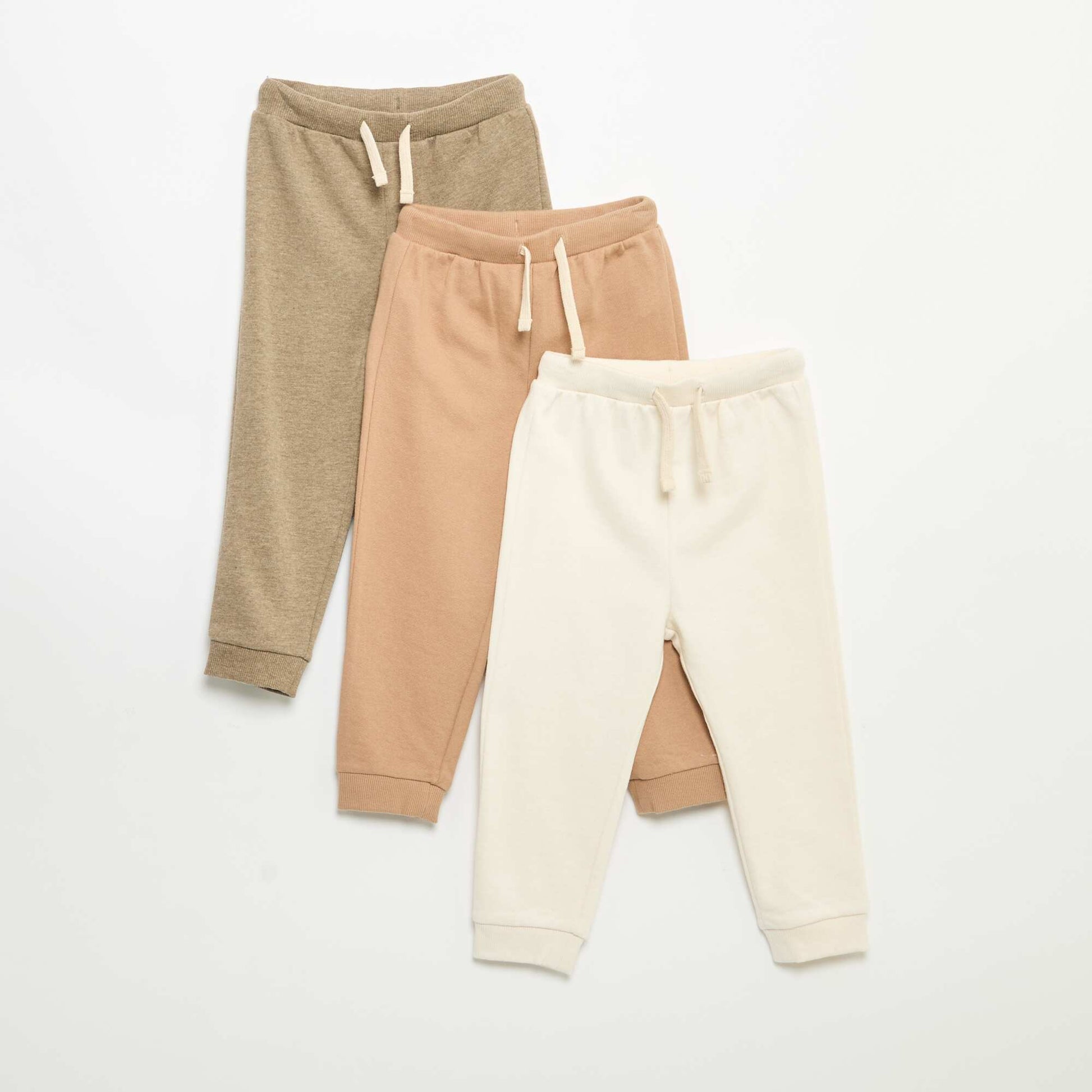 Lot de 3 jogging en French Terry BEIGE