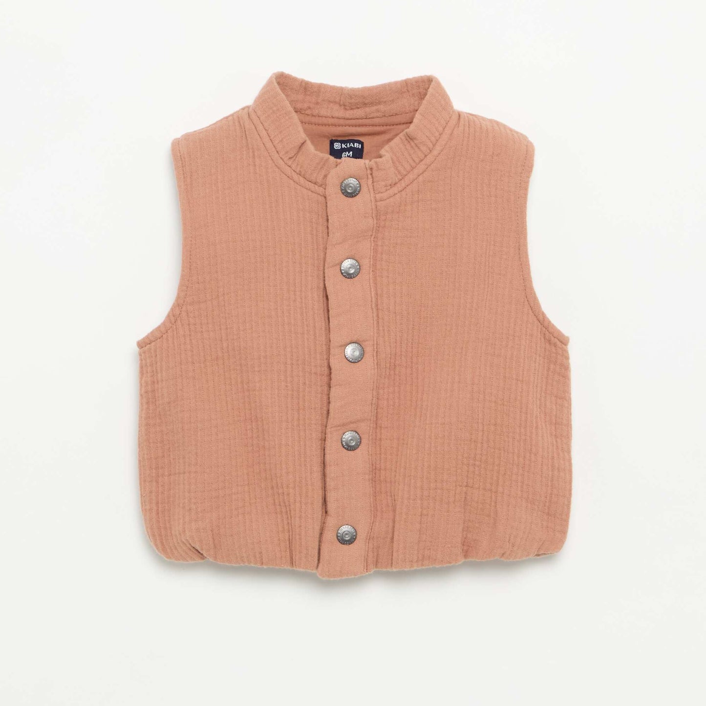 Gilet sans manches en double gaze de coton MARRON