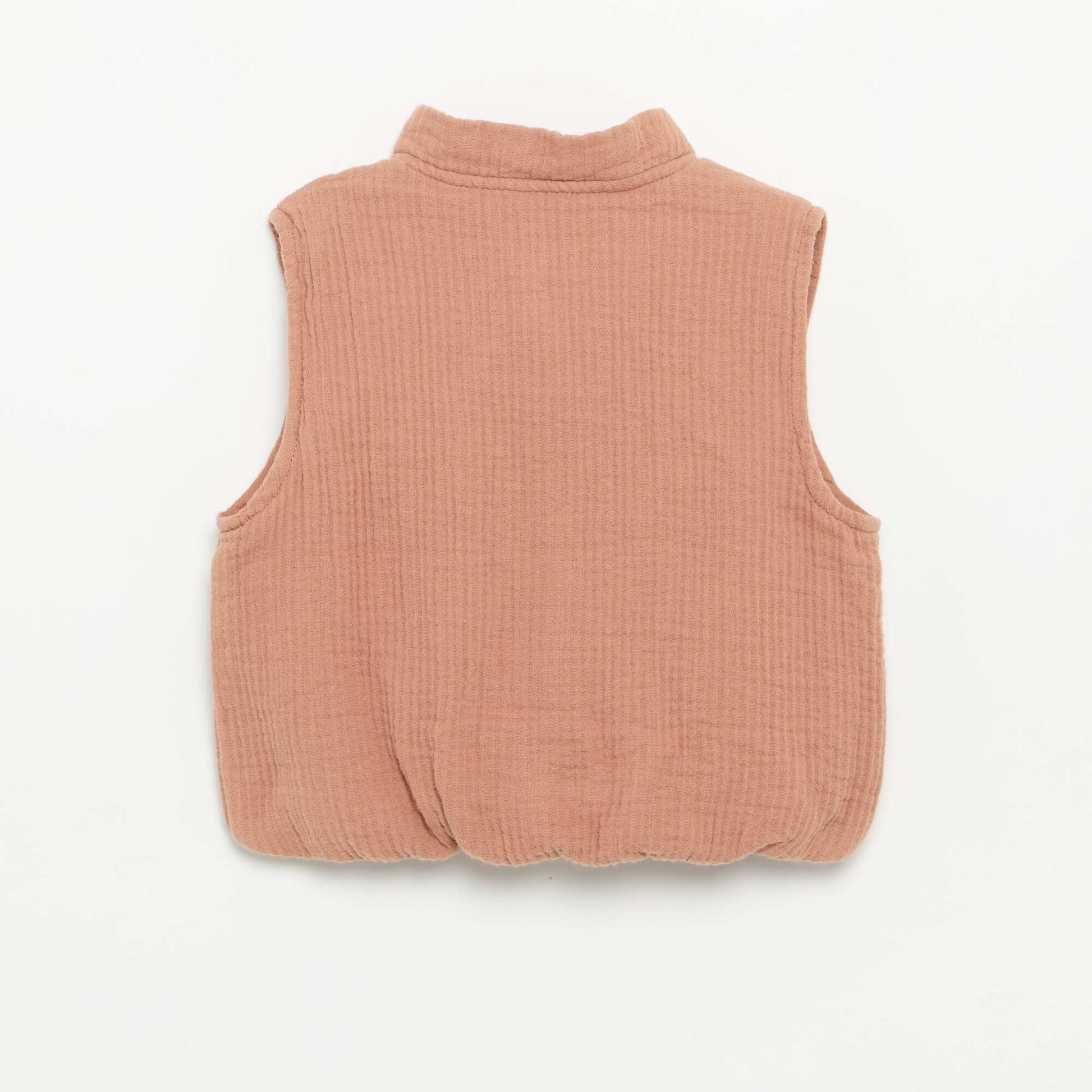 Gilet sans manches en double gaze de coton MARRON
