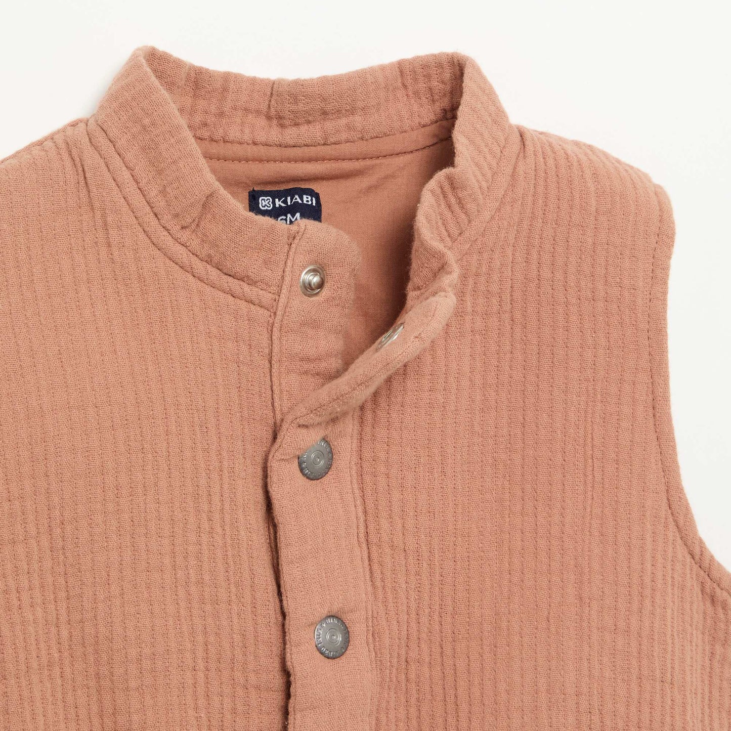 Gilet sans manches en double gaze de coton MARRON