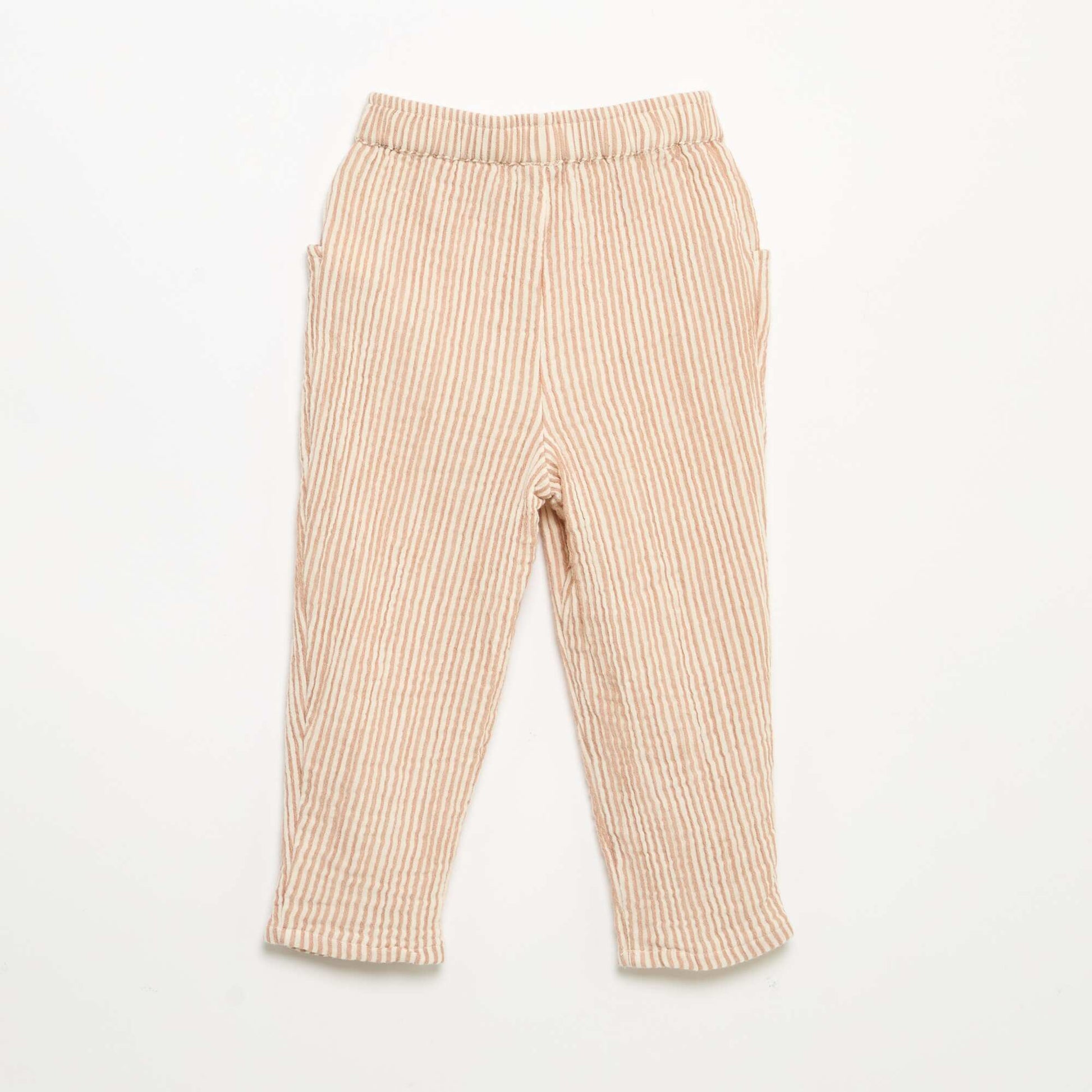 Pantalon en gaze de coton MARRON