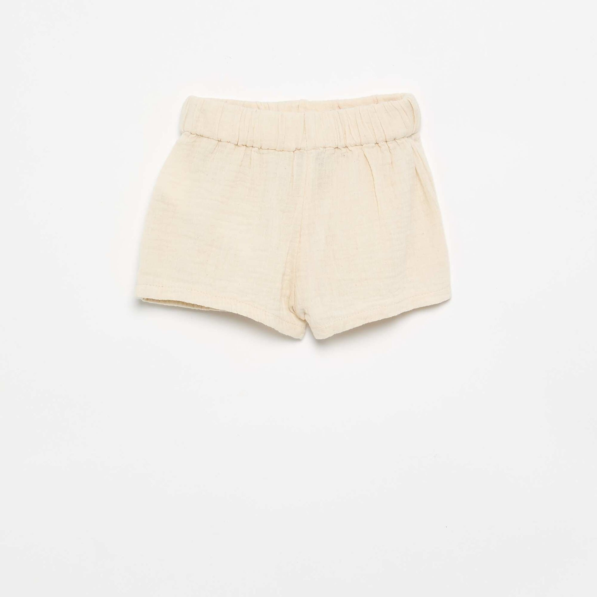 Short court en gaze de coton BEIGE