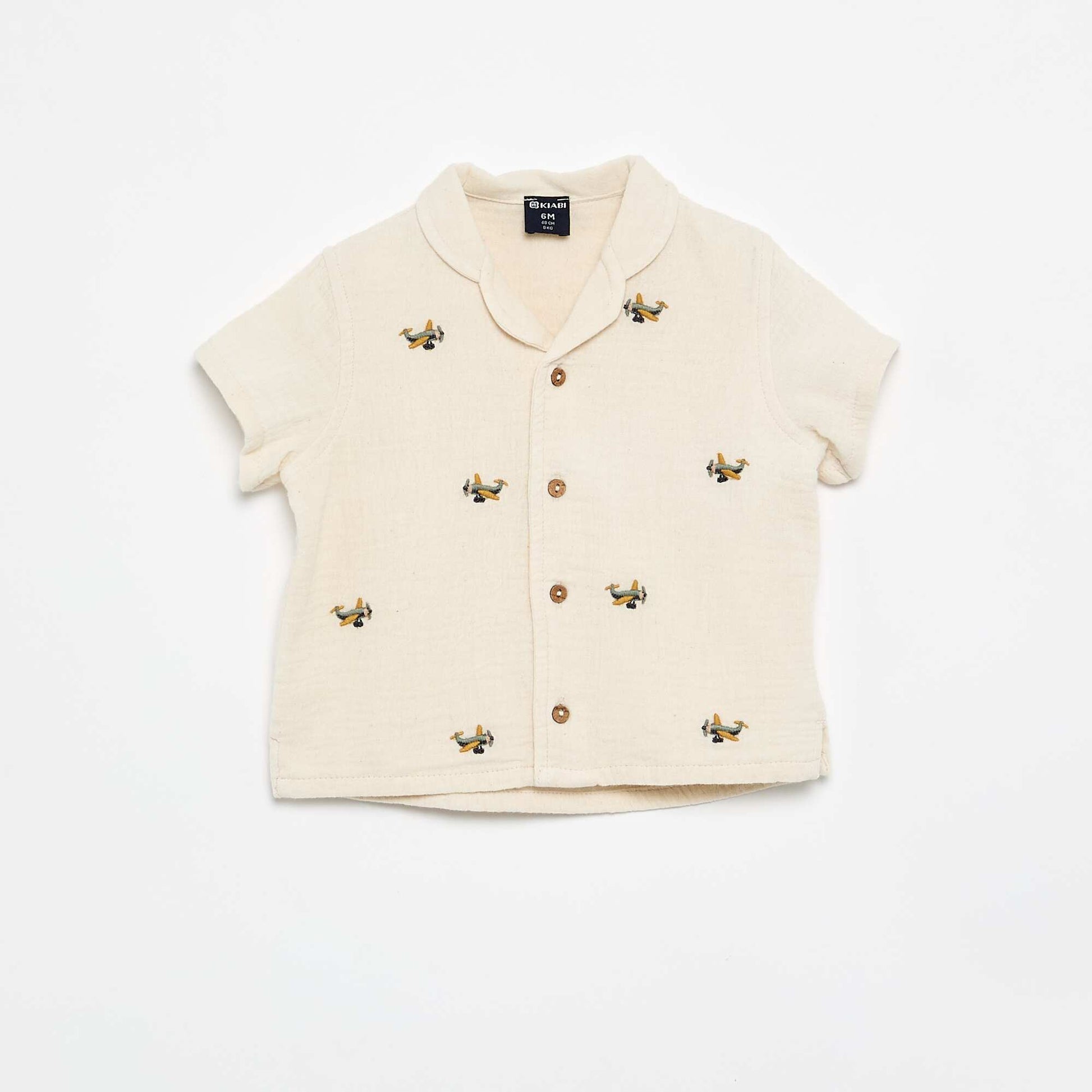 Blouse brodée en gaze de coton BLANC