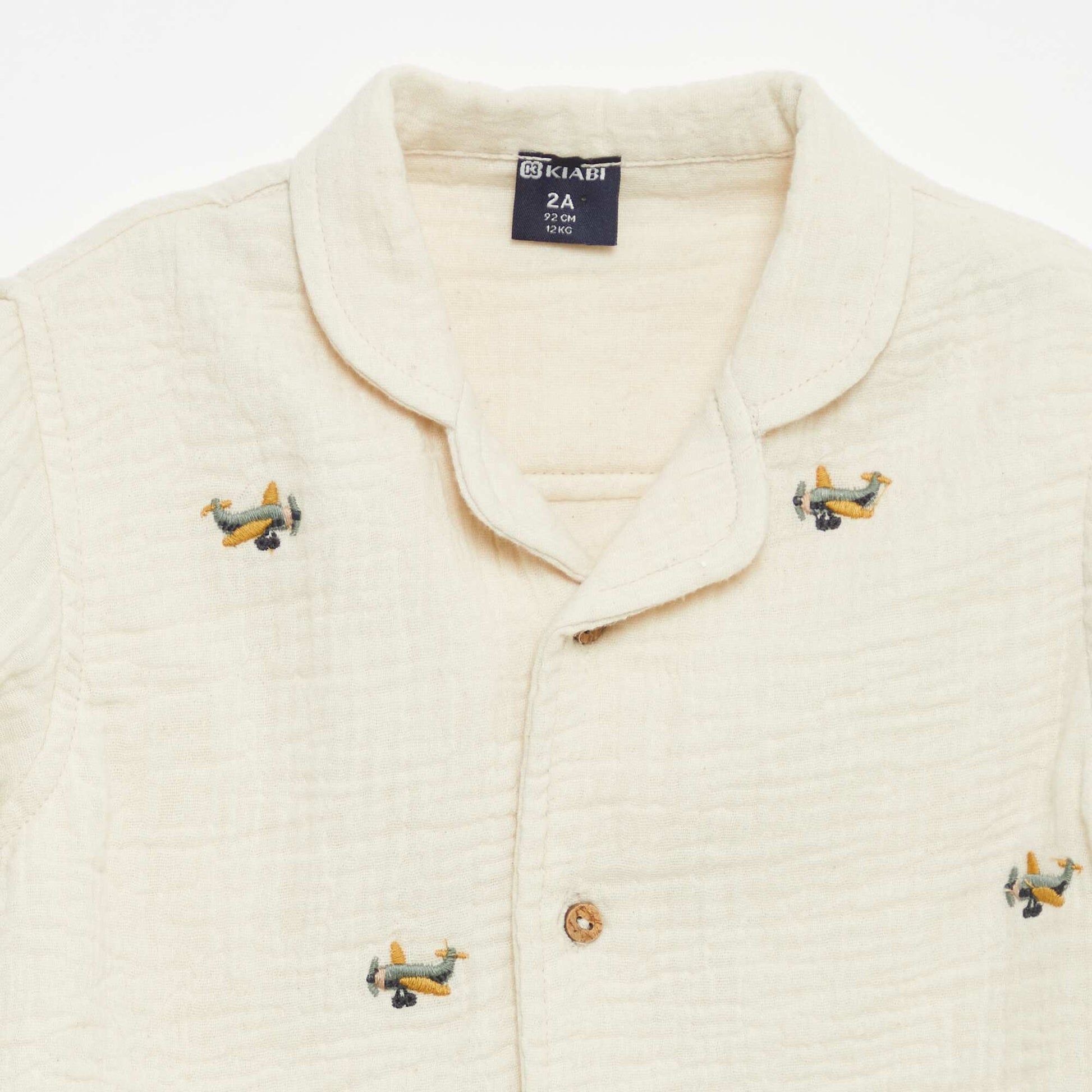 Blouse brodée en gaze de coton BLANC