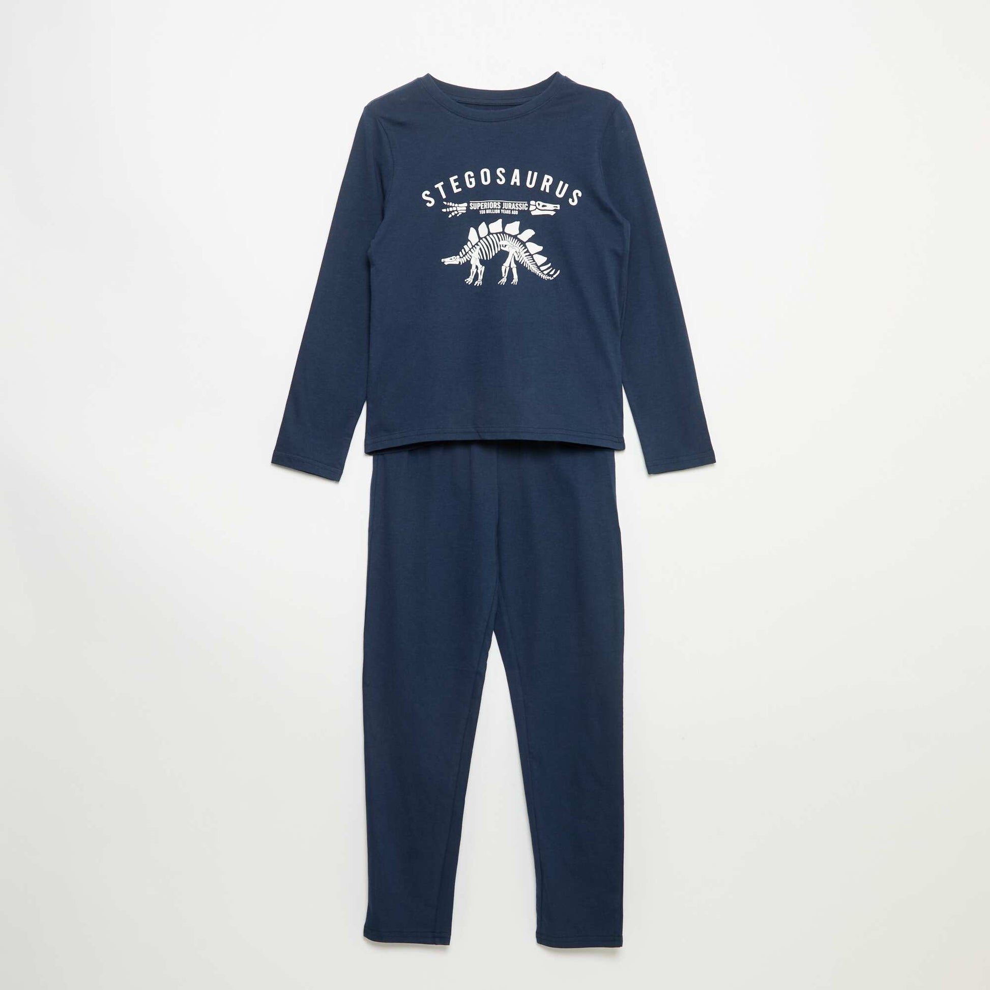 Pyjama 2 pièces - T-shirt à manches longues + pantalon BLEU