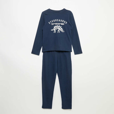 Pyjama 2 pièces - T-shirt à manches longues + pantalon BLEU