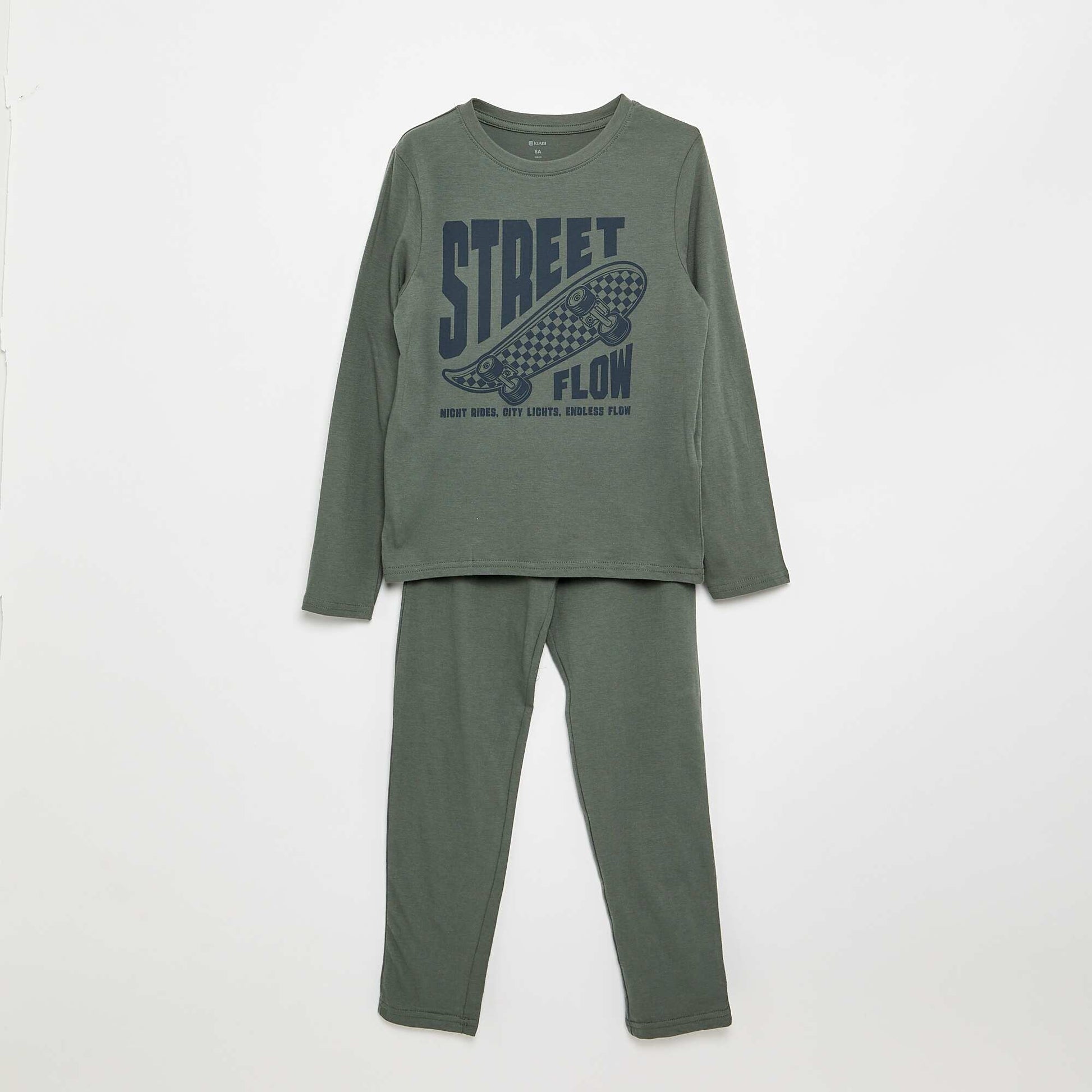 Pyjama 2 pièces - T-shirt à manches longues + pantalon VERT