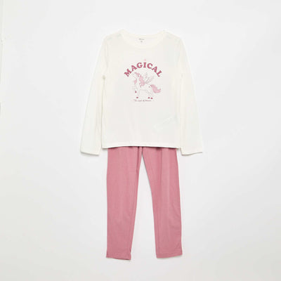 Pyjama long en jersey de coton - 2 pièces BLEU