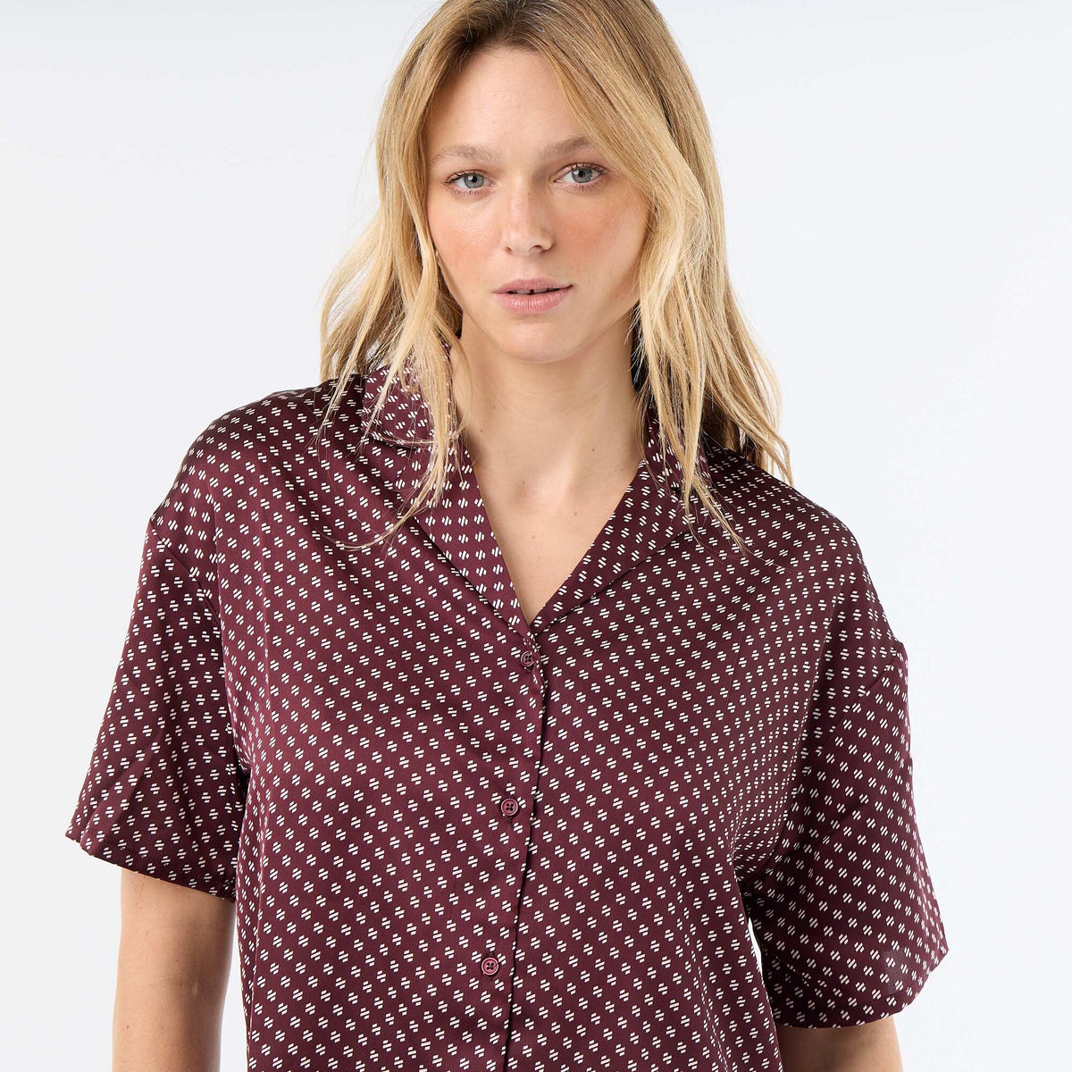 Pyjama imprimé en maille légère ROUGE