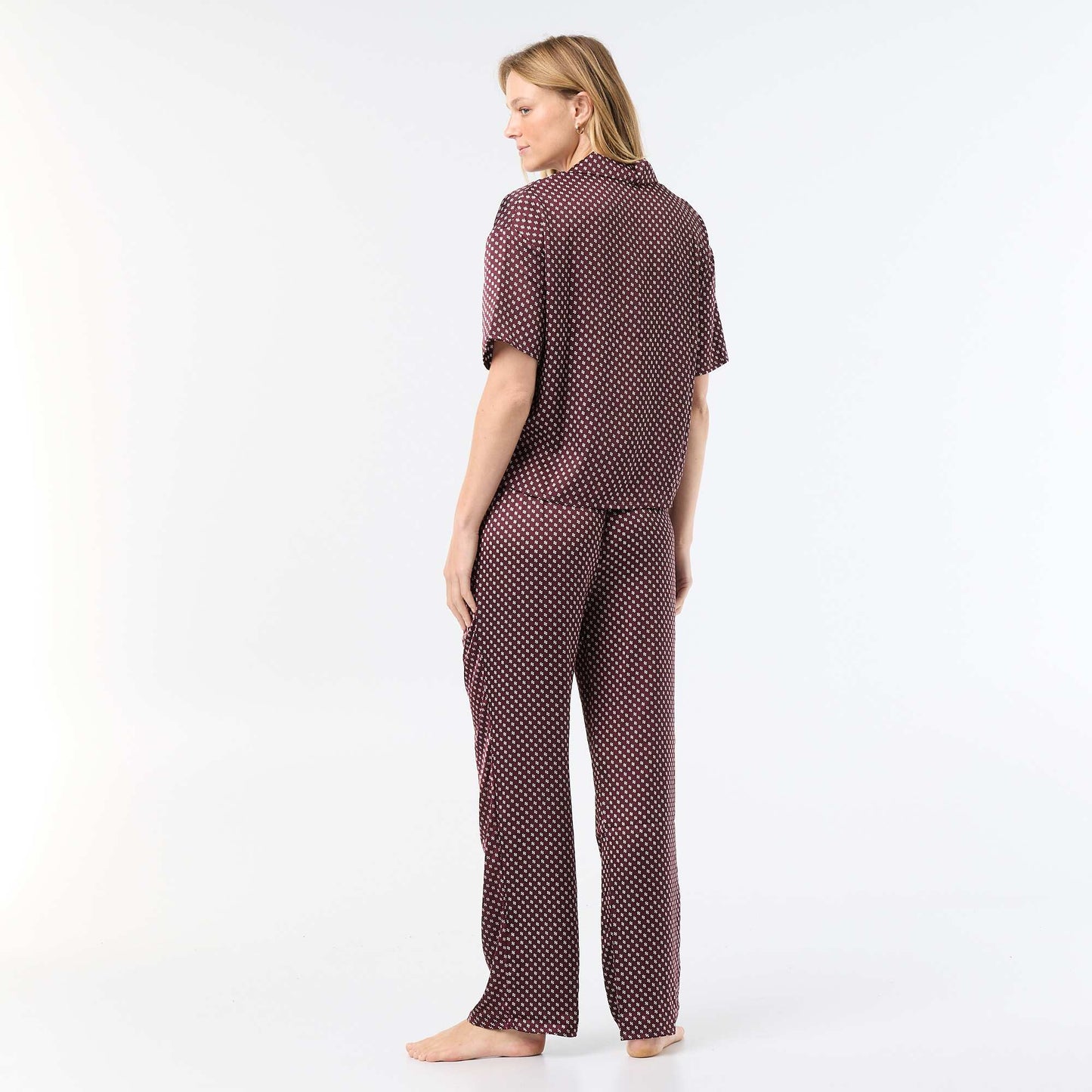 Pyjama imprimé en maille légère ROUGE