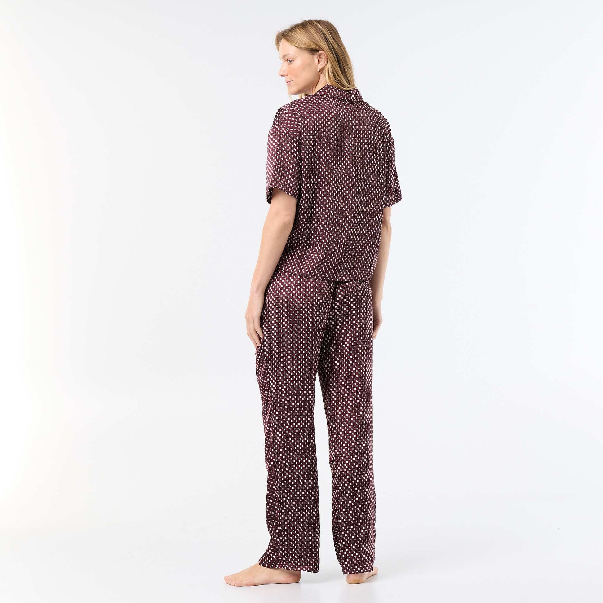Pyjama imprimé en maille légère ROUGE