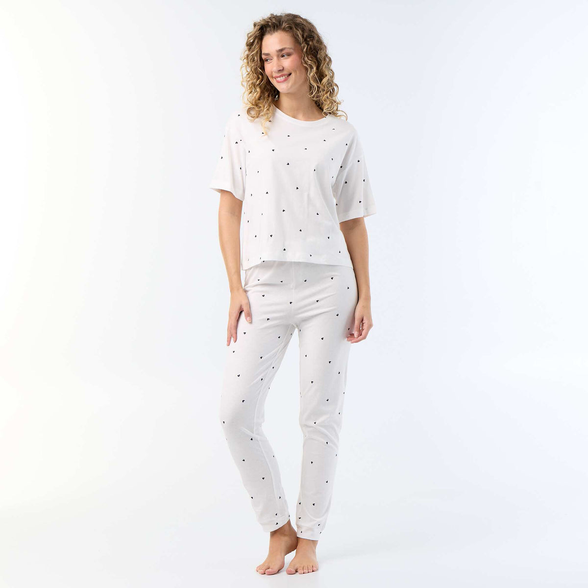 Pyjama 2 pièces - tee-shirt + pantalon BLANC