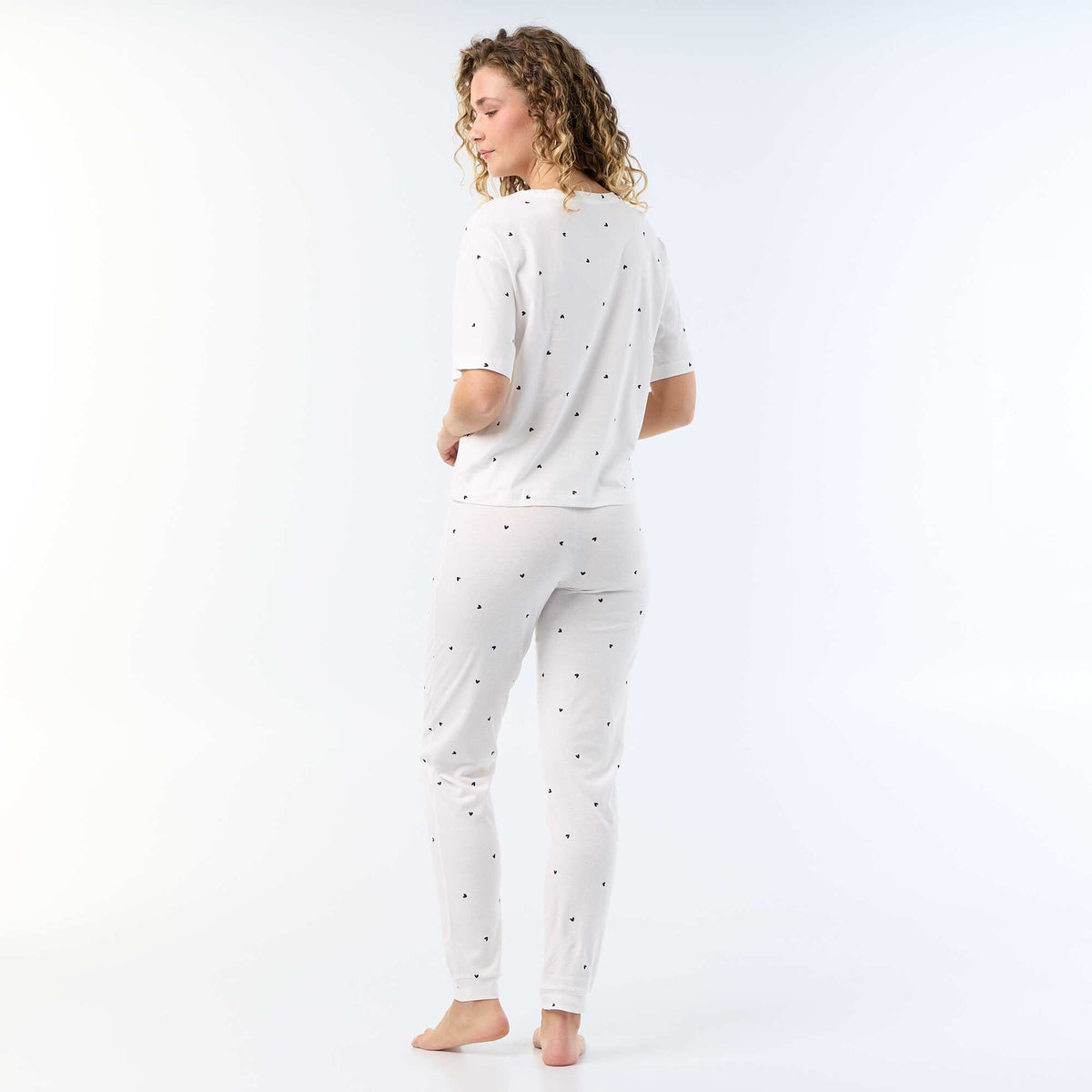 Pyjama 2 pièces - tee-shirt + pantalon BLANC
