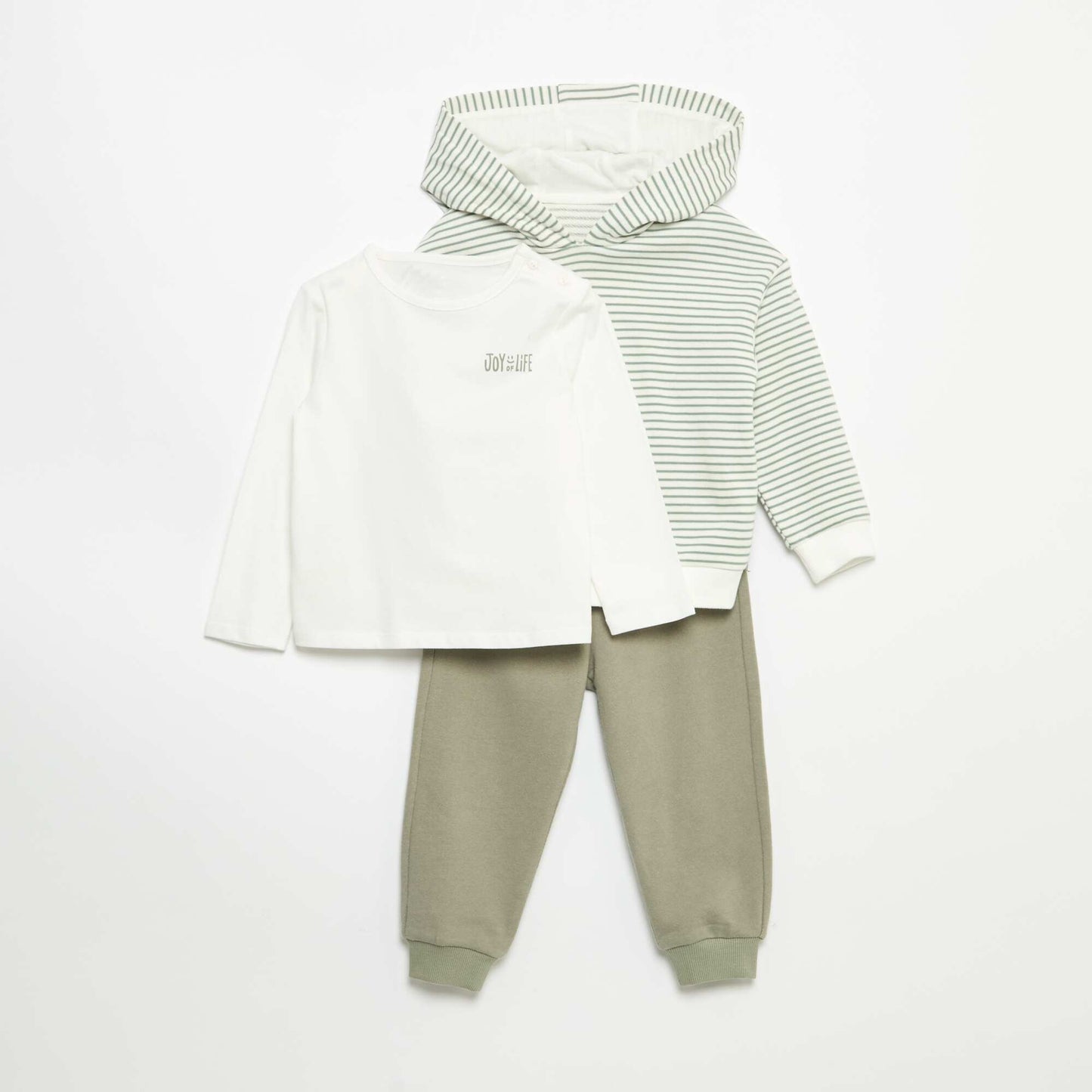 Ensemble sweat + jogging + t-shirt - 3 pièces KAKI