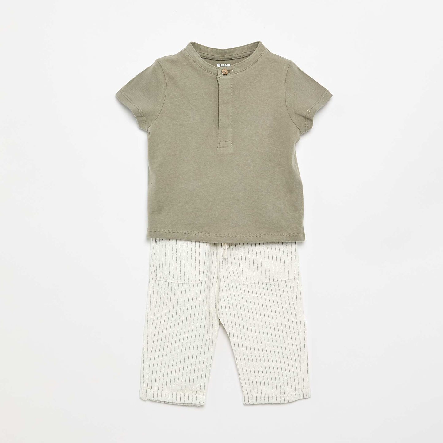 Ensemble t-shirt mao + pantalon - 2 pièces BLANC