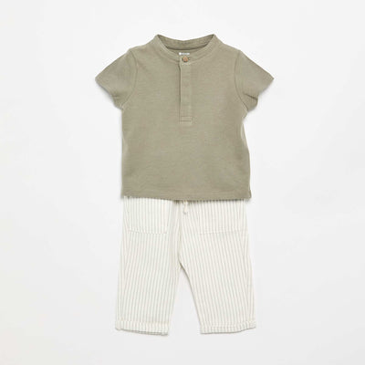 Ensemble t-shirt mao + pantalon - 2 pièces BLANC