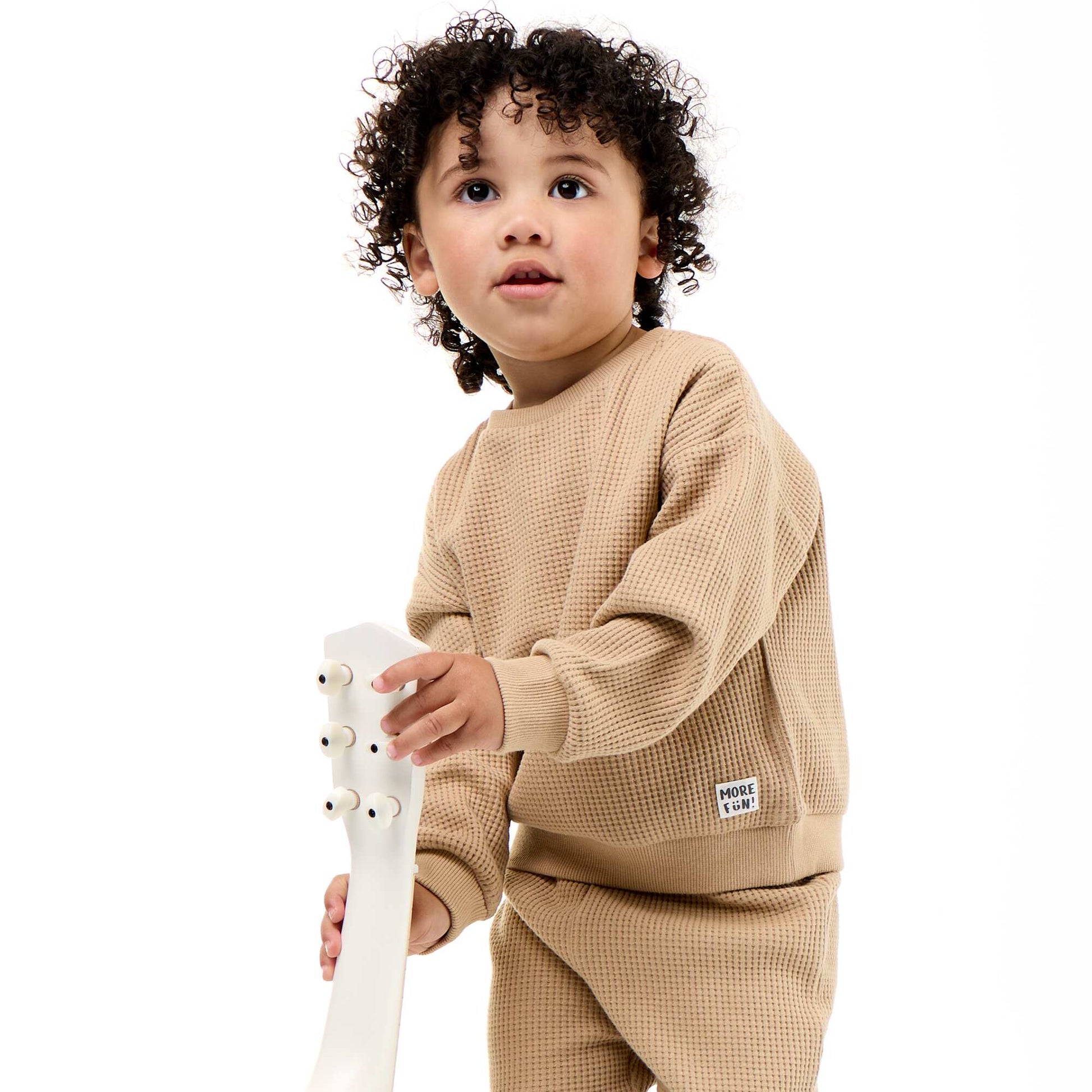 Ensemble de jogging en matière gaufrée - 2 pièces BEIGE