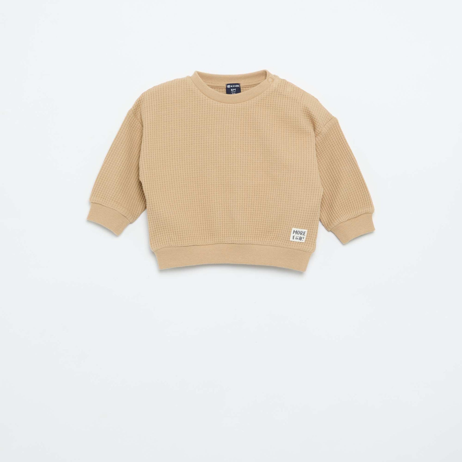 Ensemble de jogging en matière gaufrée - 2 pièces BEIGE