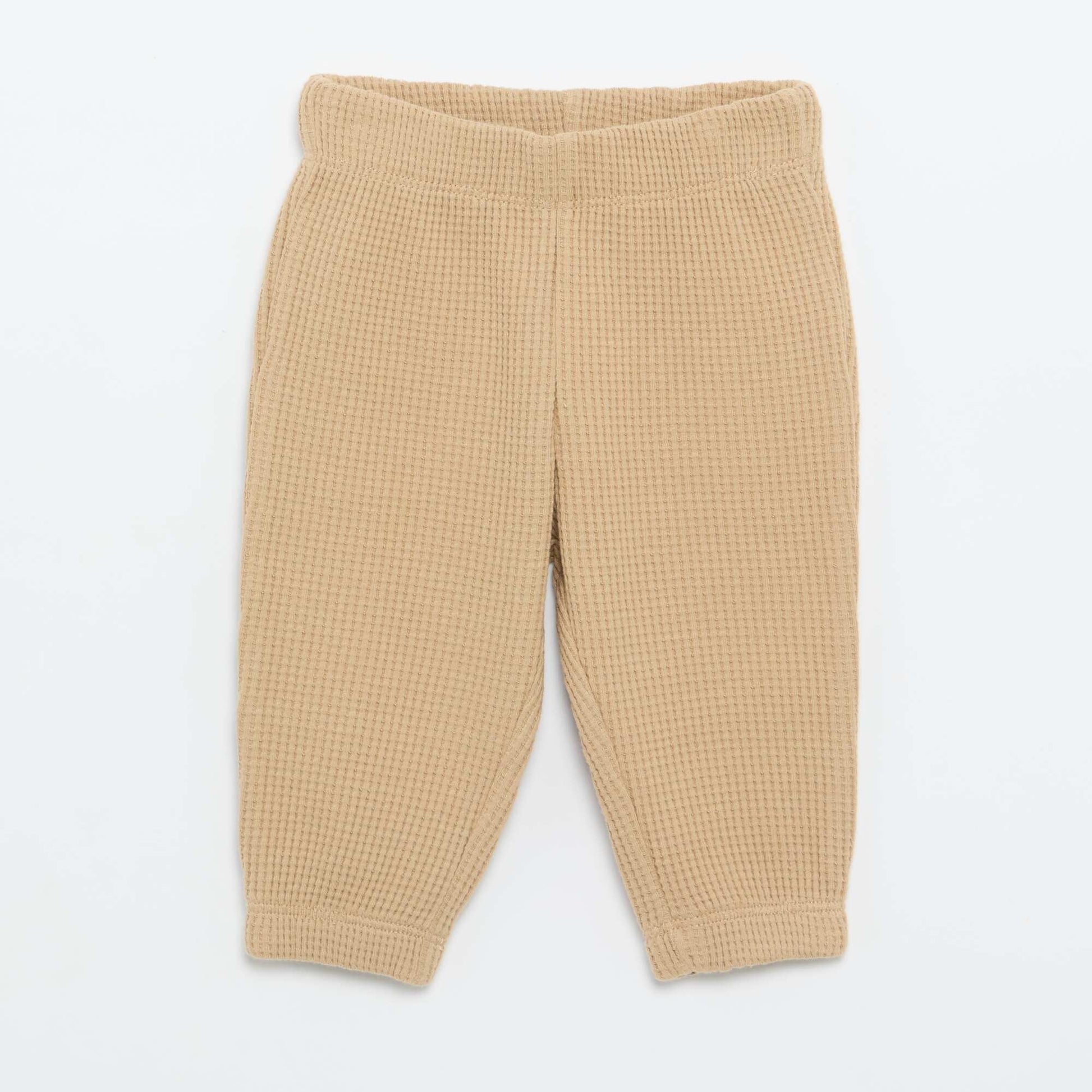 Ensemble de jogging en matière gaufrée - 2 pièces BEIGE