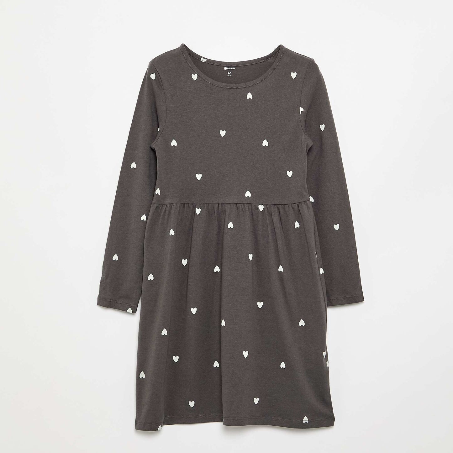 Robe à manches longues en jersey de coton NOIR