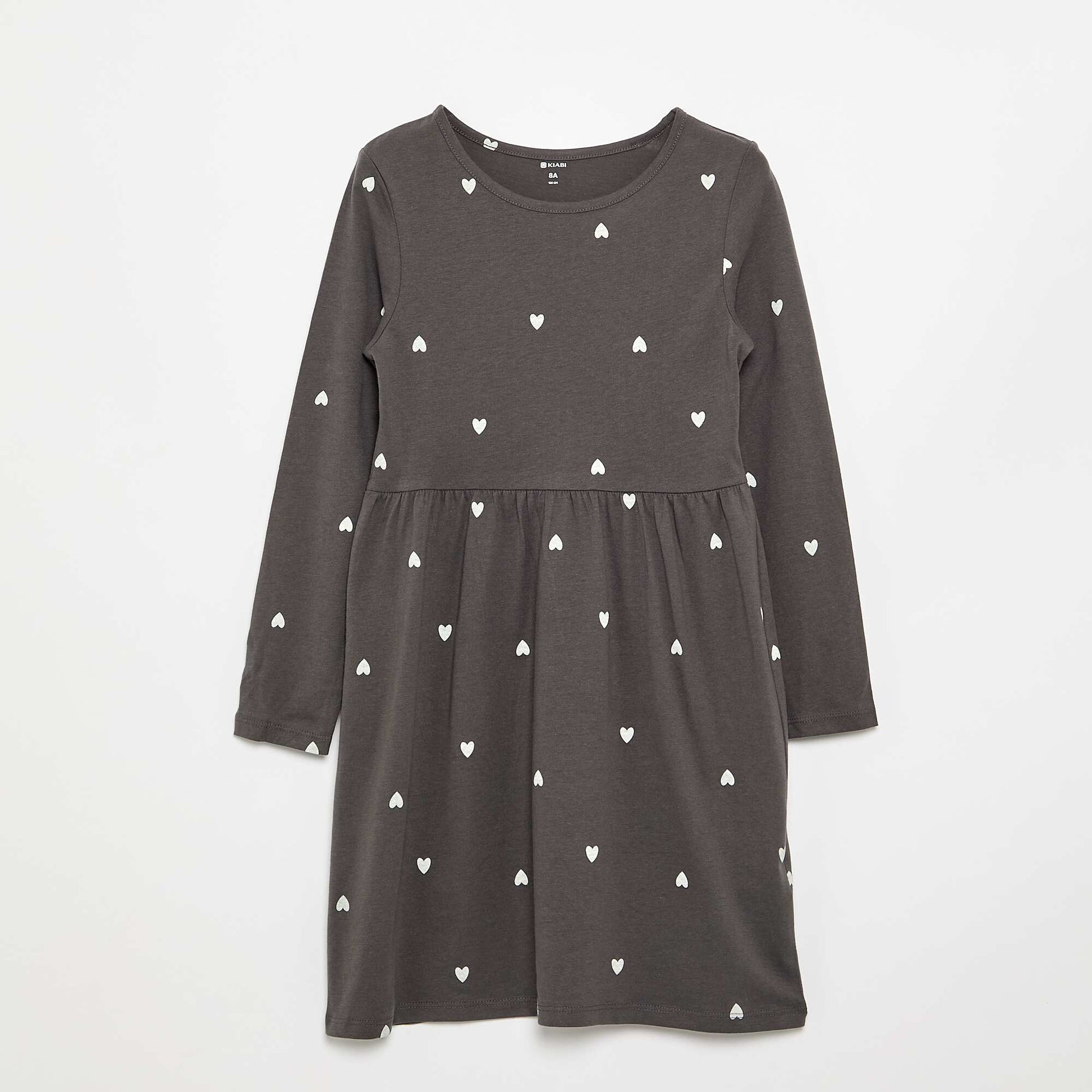 Robe à manches longues en jersey de coton NOIR