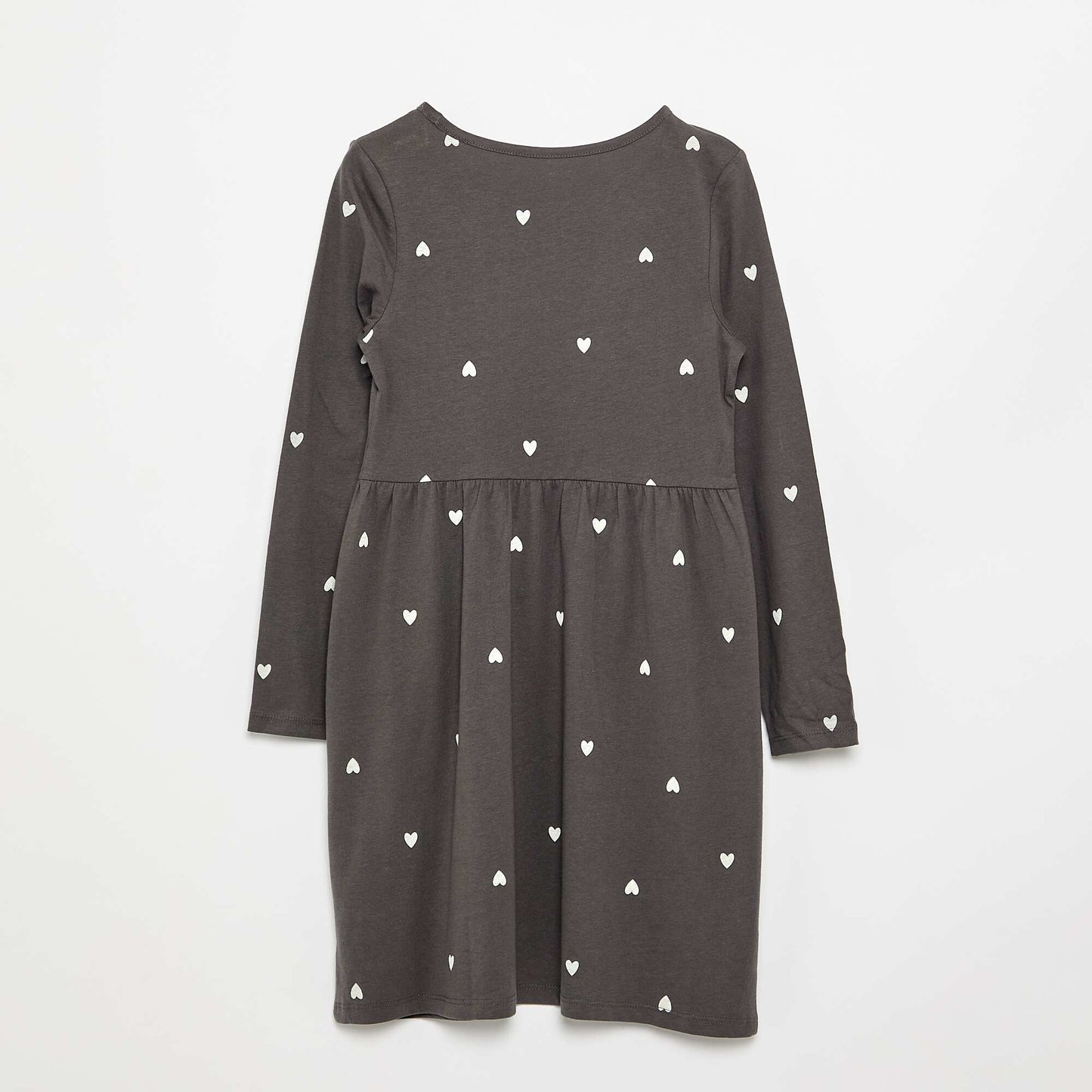 Robe à manches longues en jersey de coton NOIR