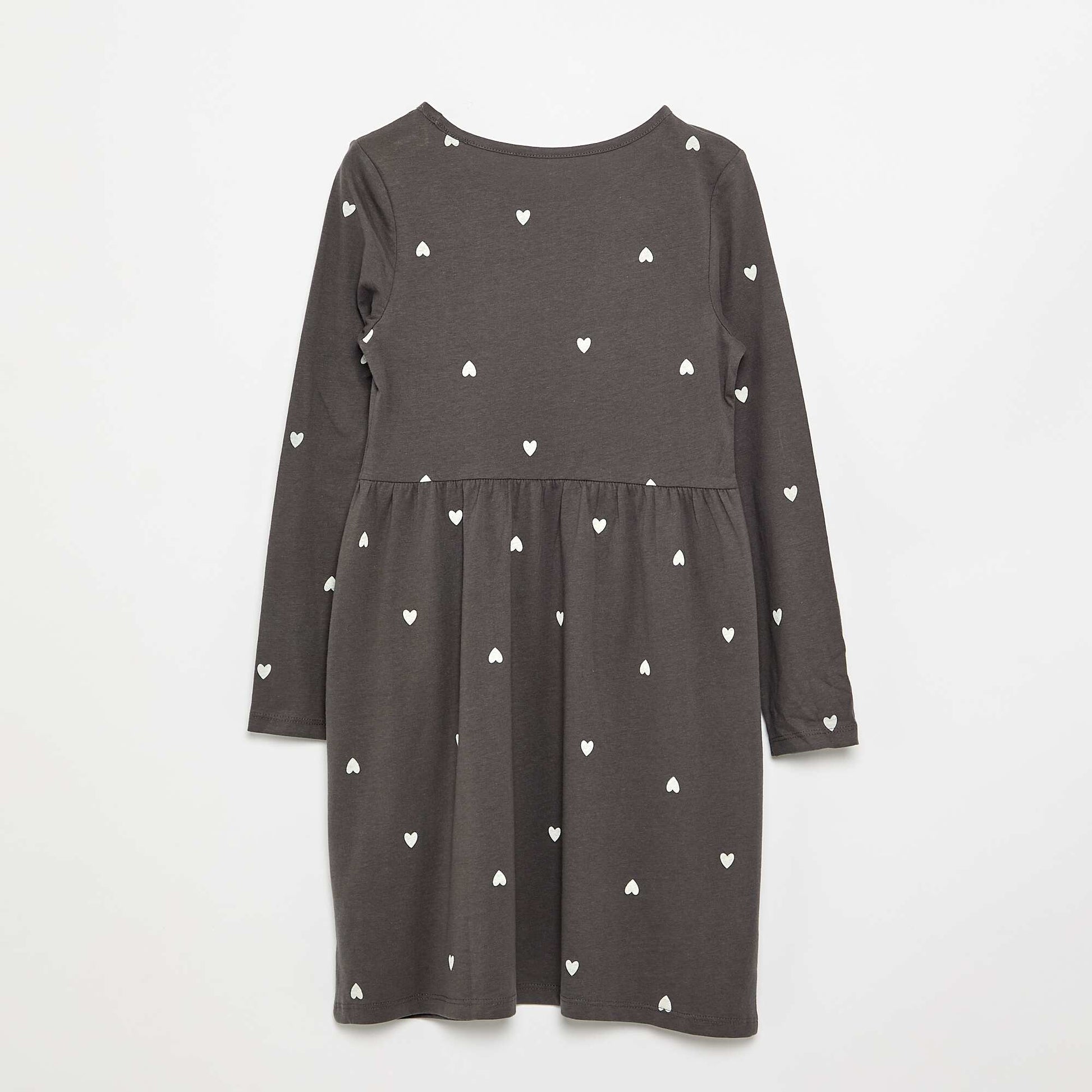 Robe à manches longues en jersey de coton NOIR