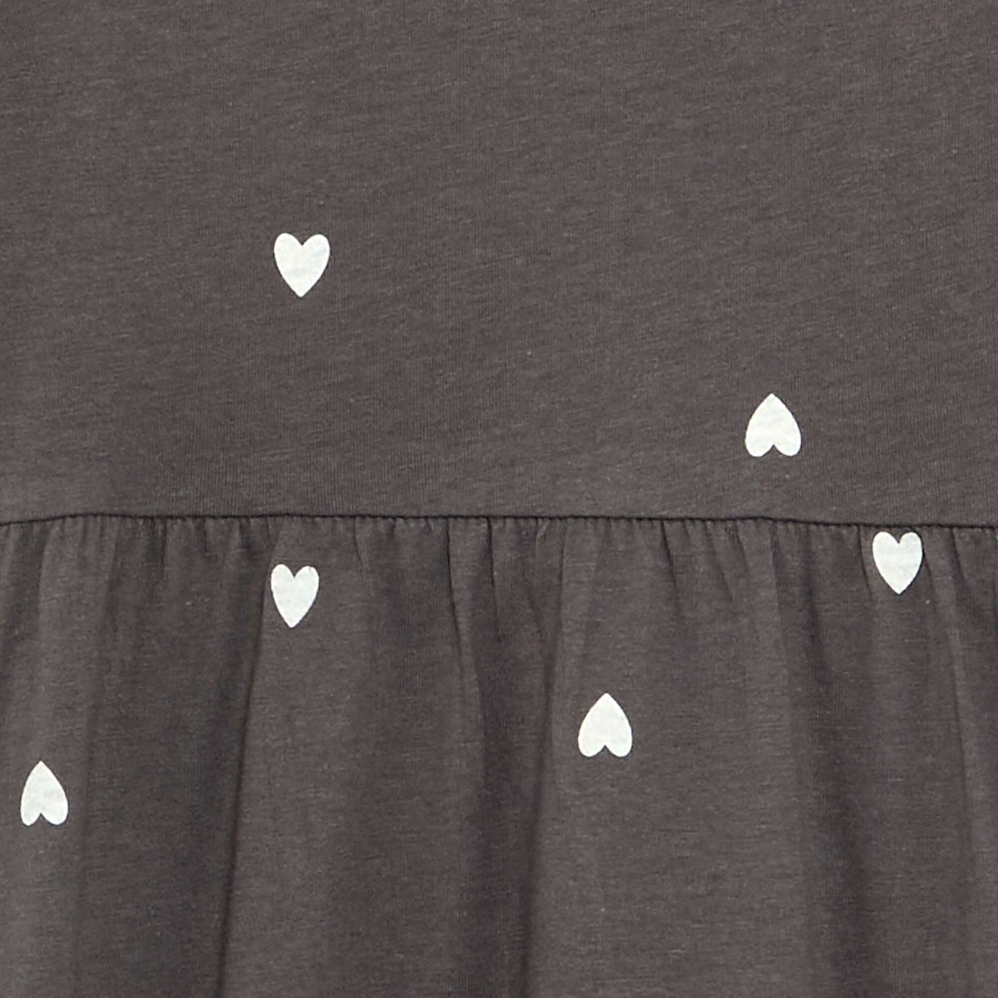Robe à manches longues en jersey de coton NOIR