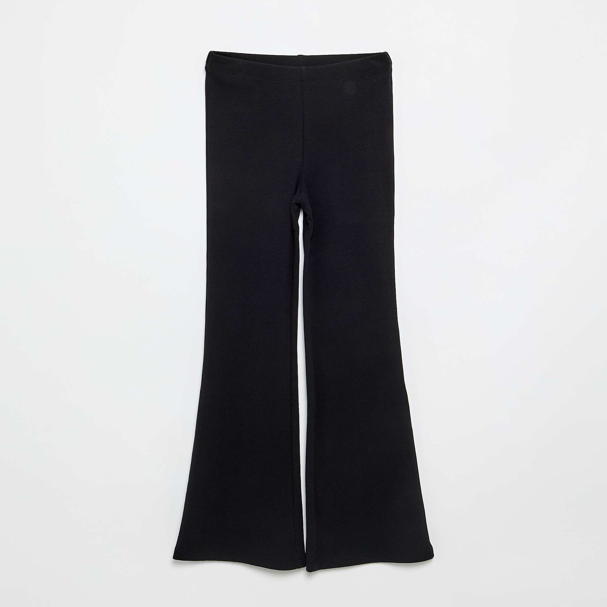 Legging flare en maille côtelée NOIR