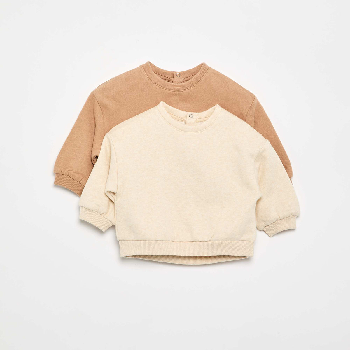 Lot de 2 sweats en molleton BEIGE