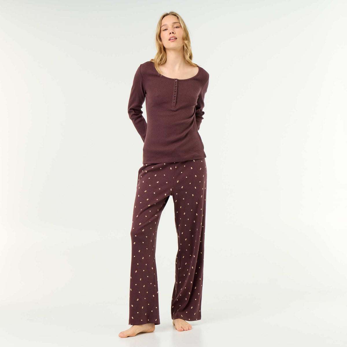 T-shirt de pyjama en maille côtelée VIOLET