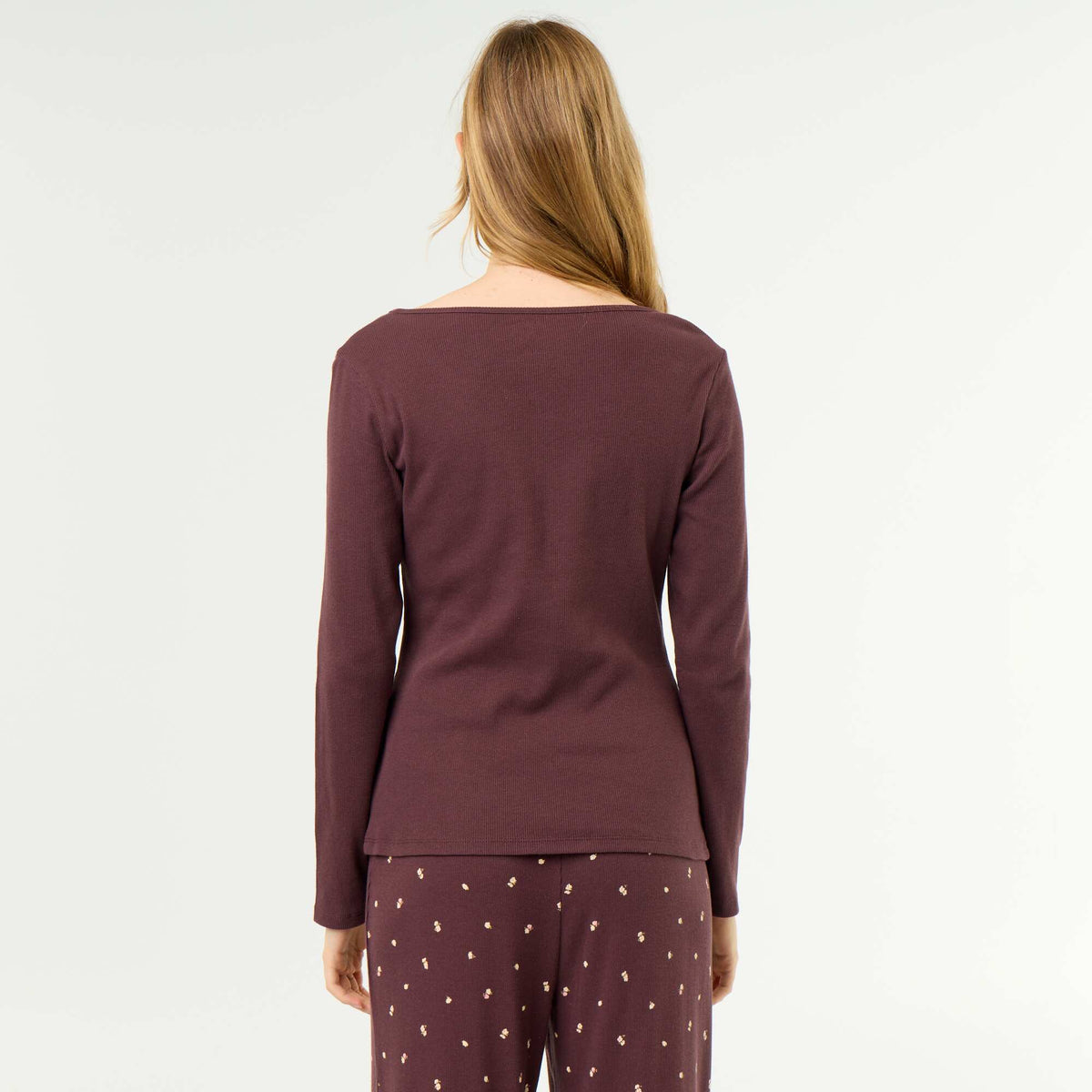T-shirt de pyjama en maille côtelée VIOLET