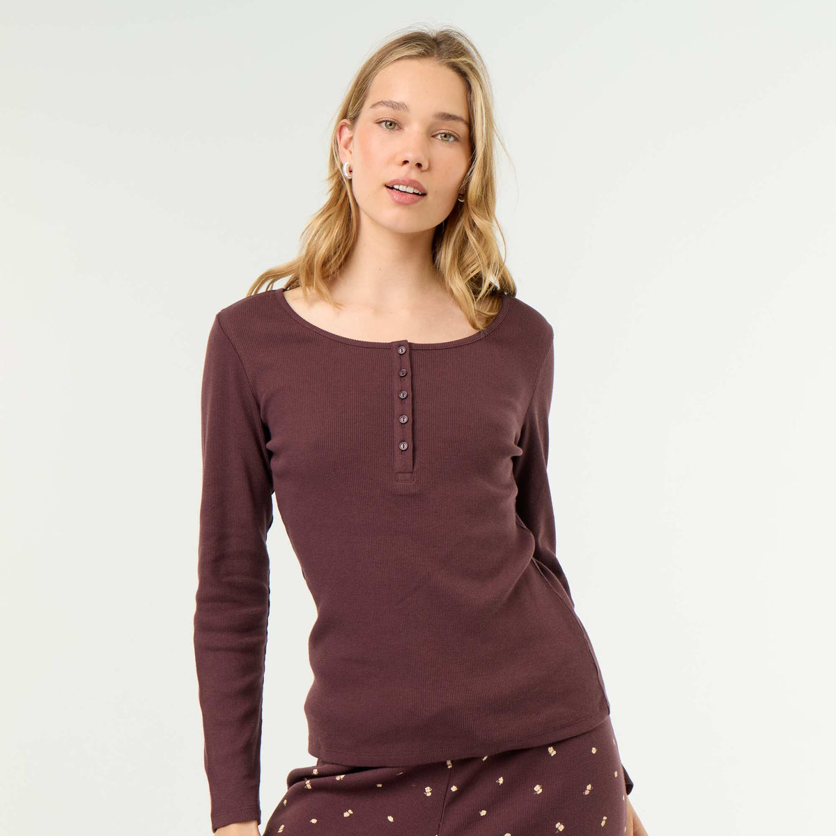 T-shirt de pyjama en maille côtelée VIOLET