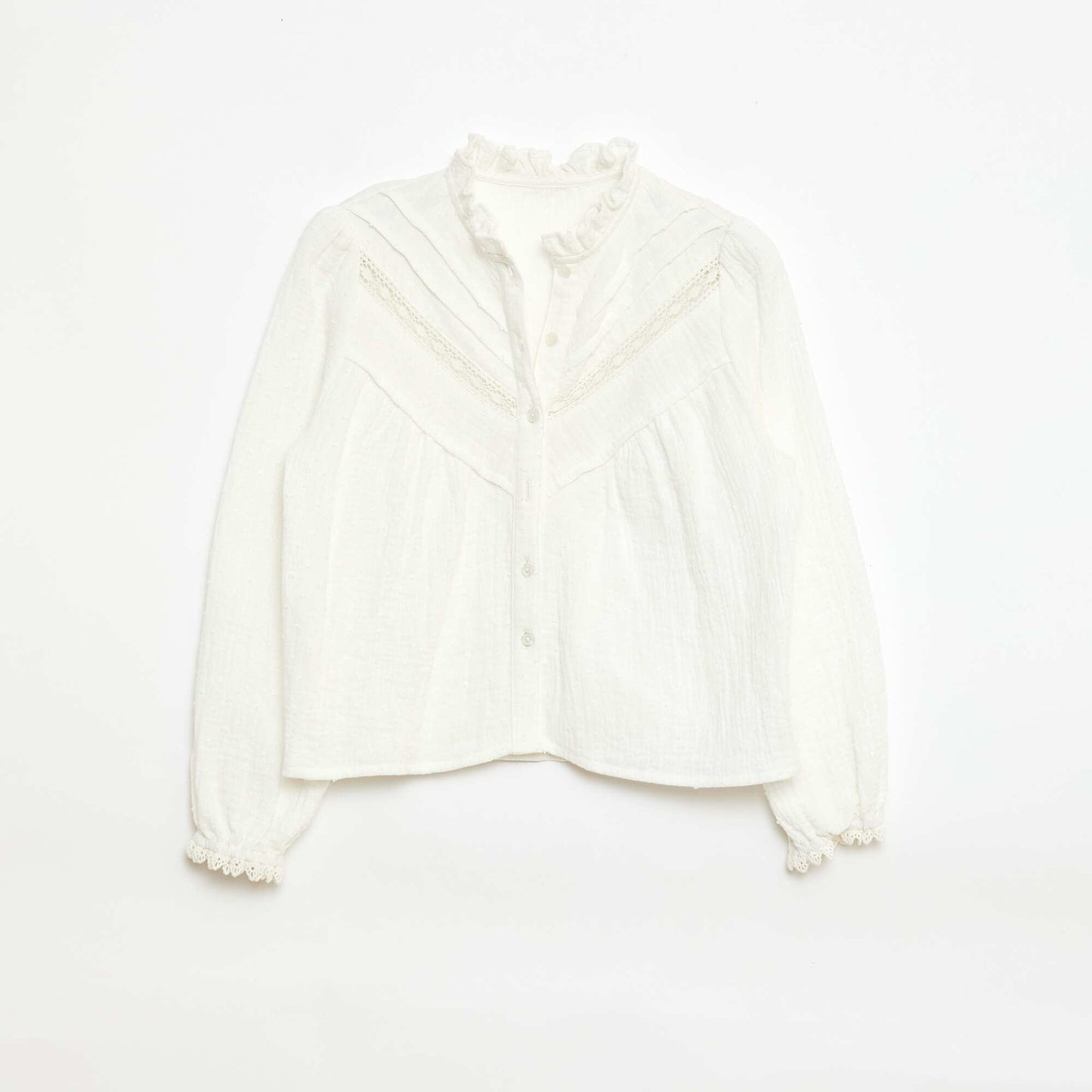 Blouse en coton plumetis BLANC