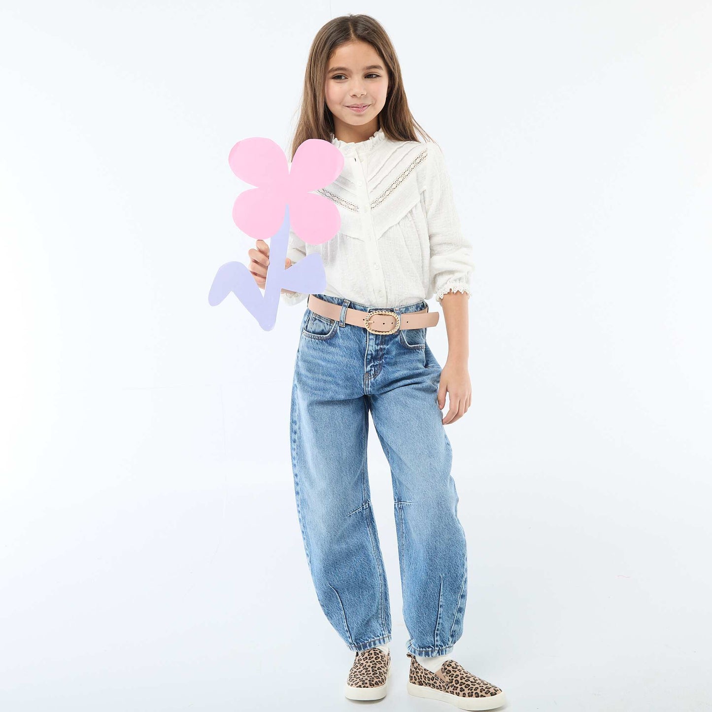 Blouse en coton plumetis BLANC
