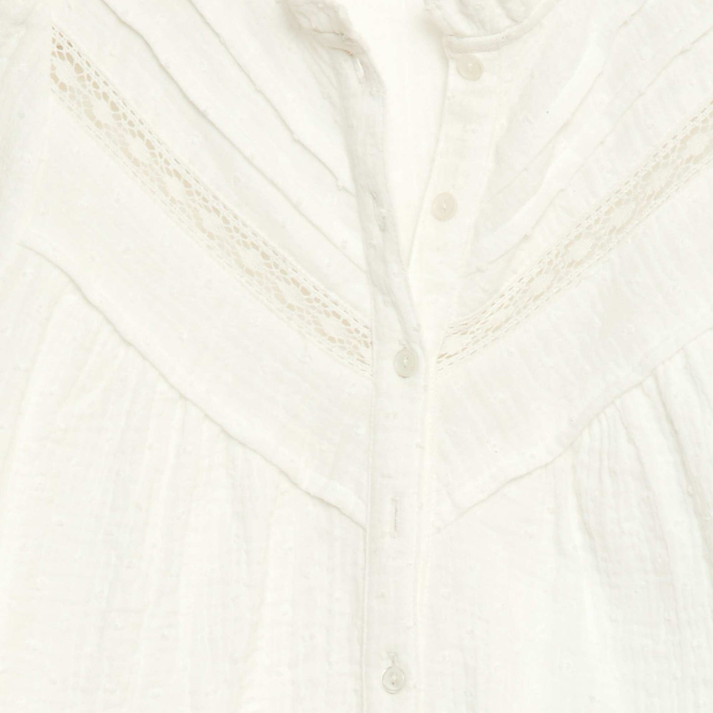 Blouse en coton plumetis BLANC