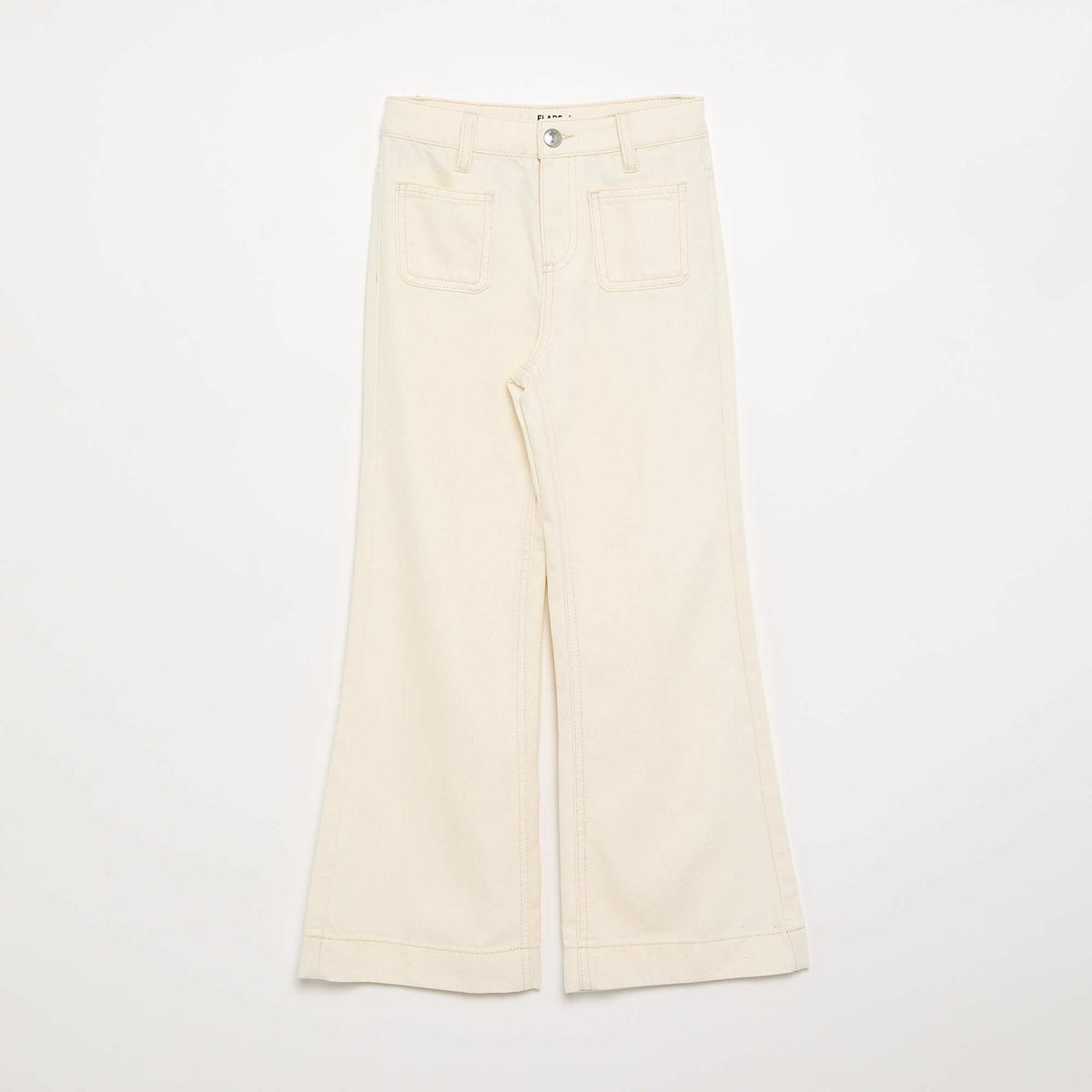 Pantalon flare en denim BLANC