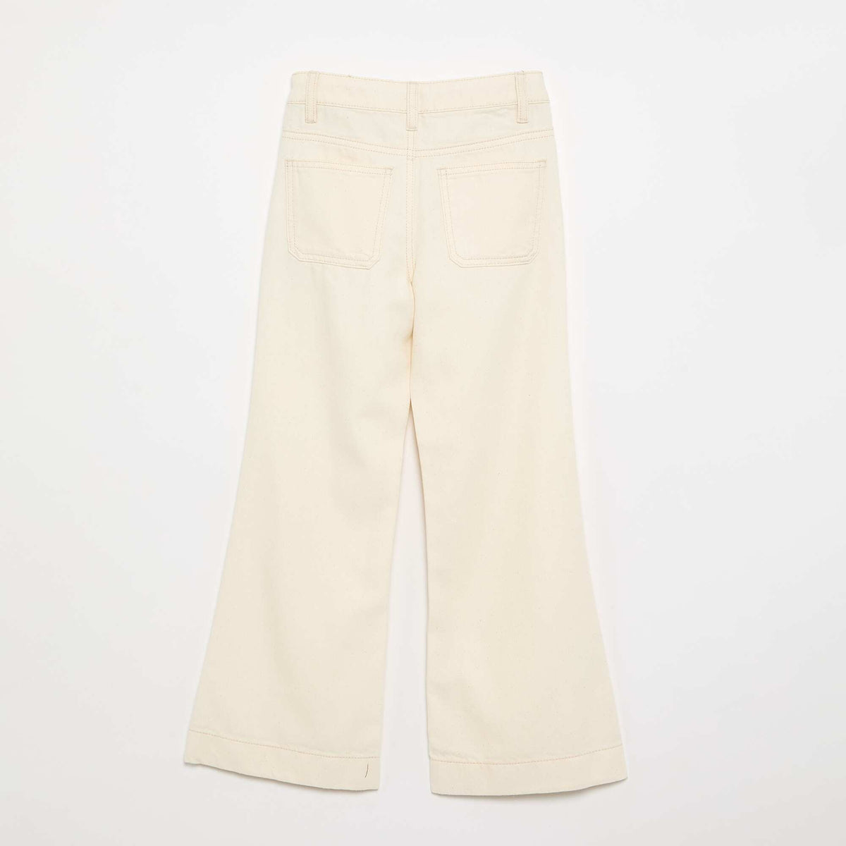 Pantalon flare en denim BLANC